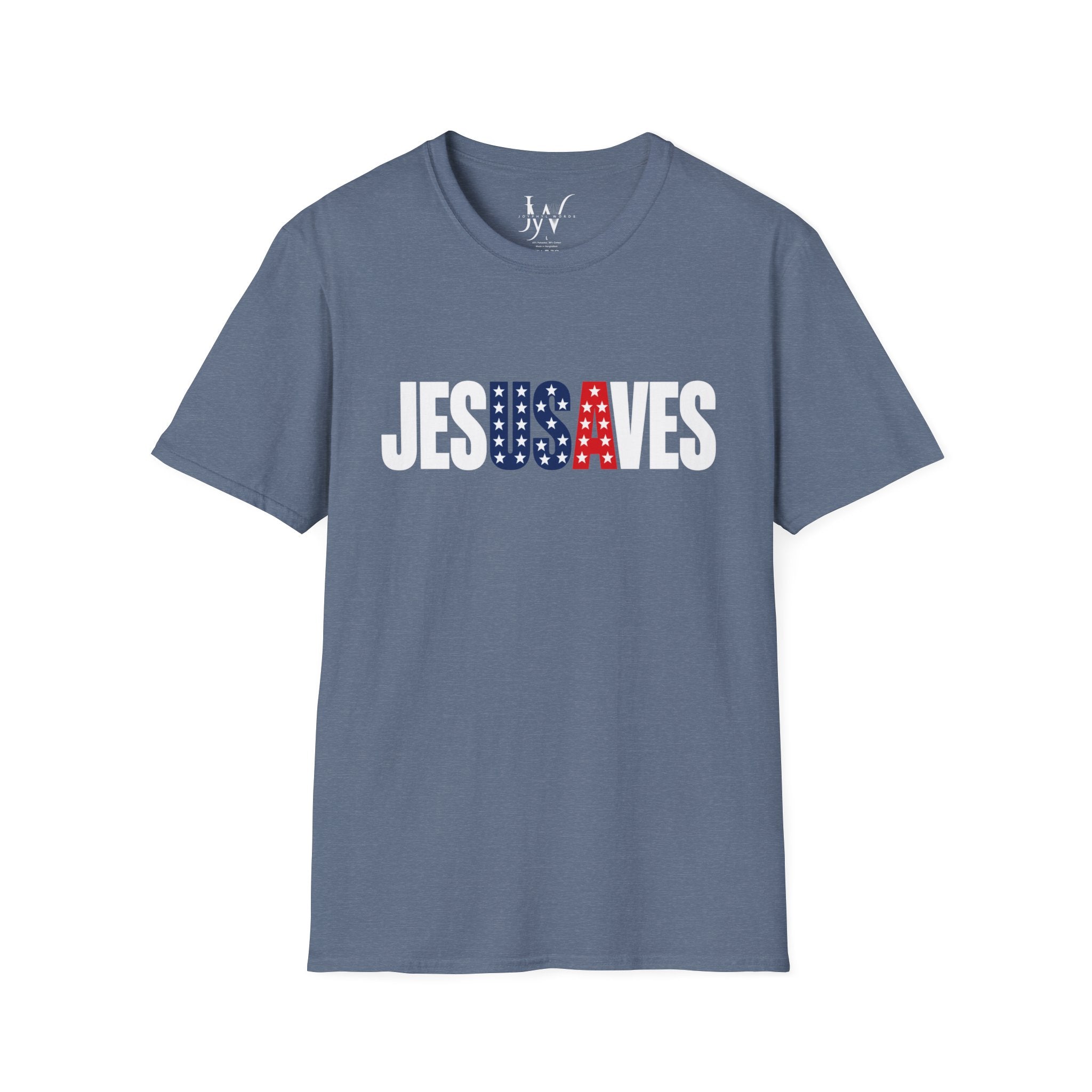 Jesus Saves Patriotic T-Shirt — American Flag Faith Tee