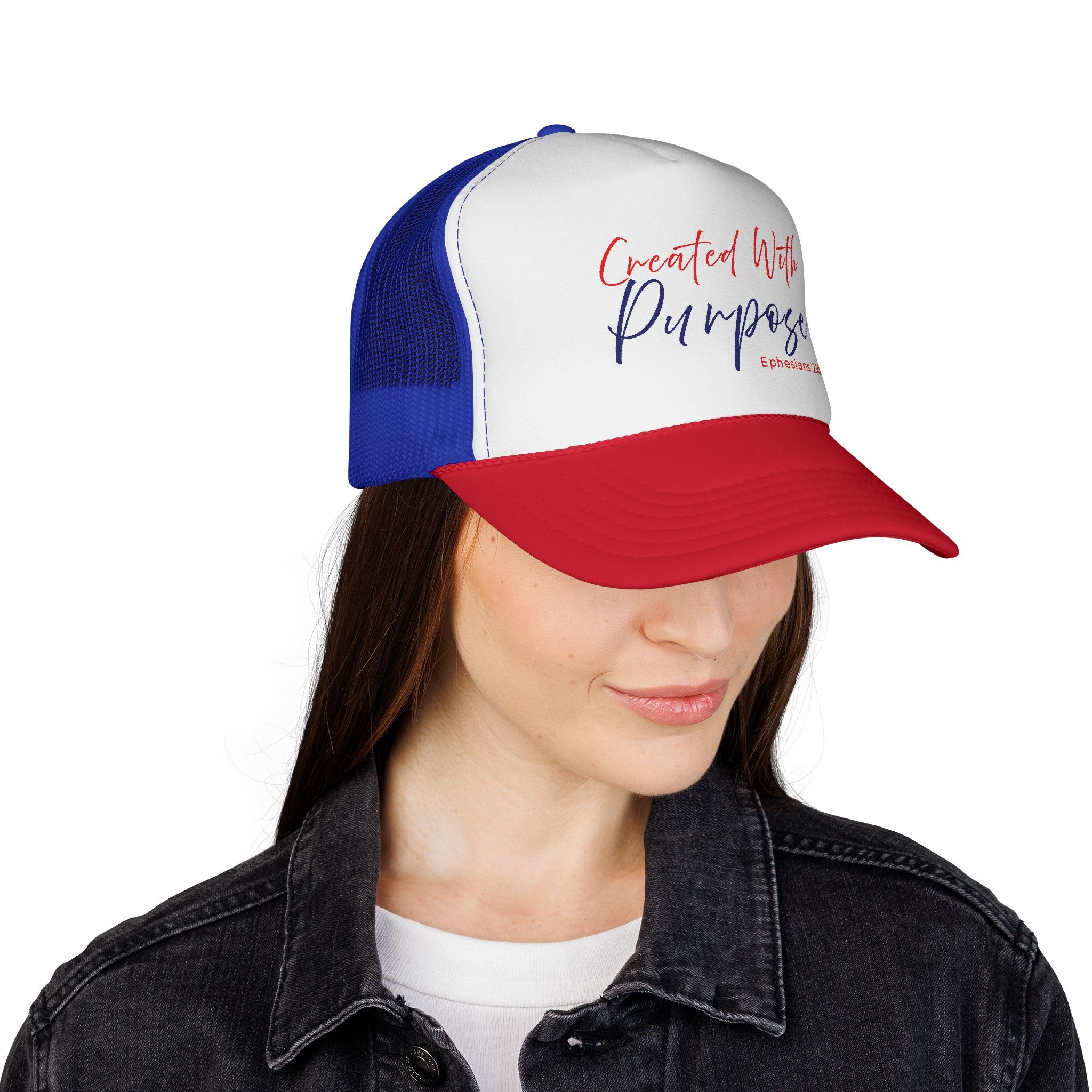 Created With Purpose — Ephesians 2:10 Trucker Hat