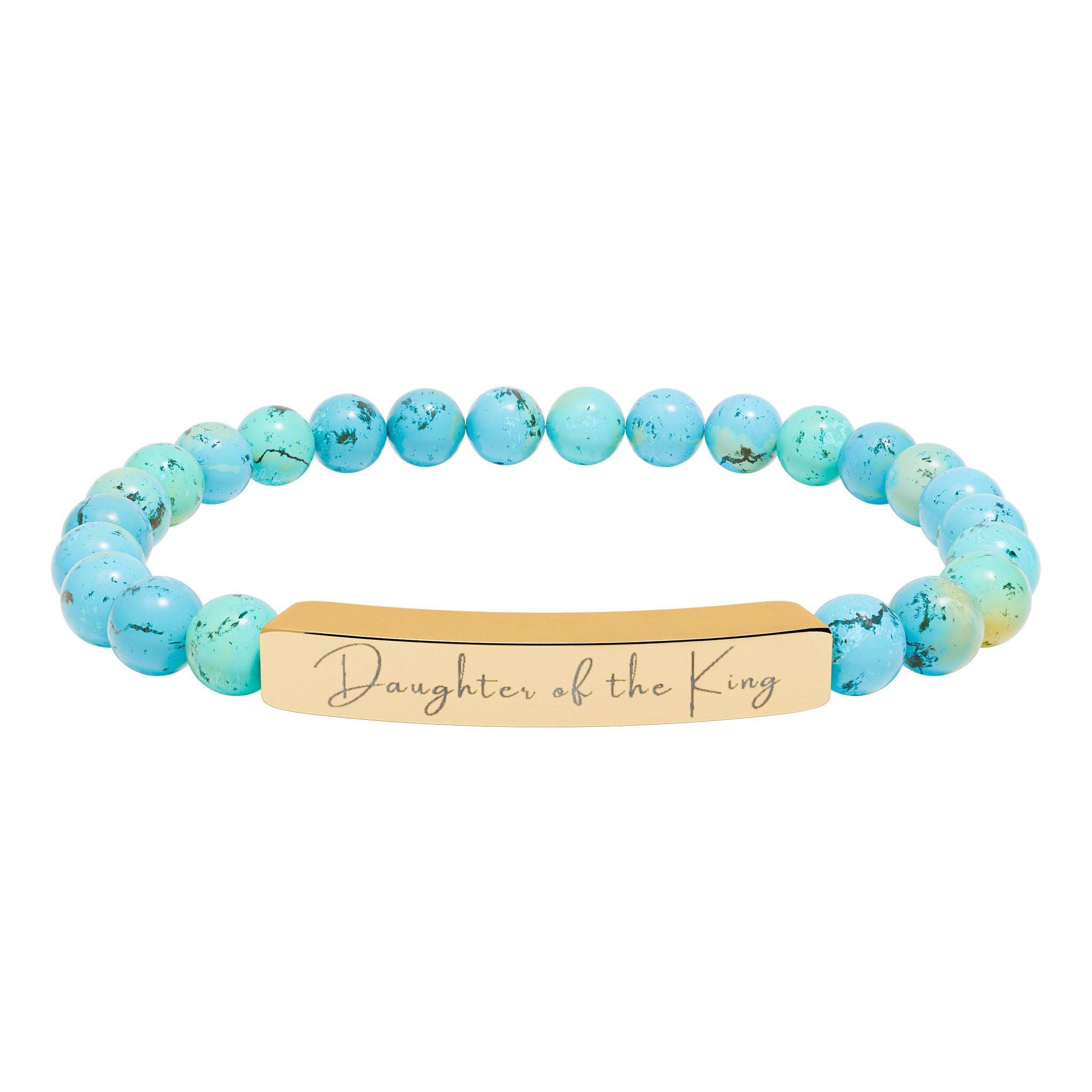 Natural Stone Stretch Bar Bracelet — Daughter of the King