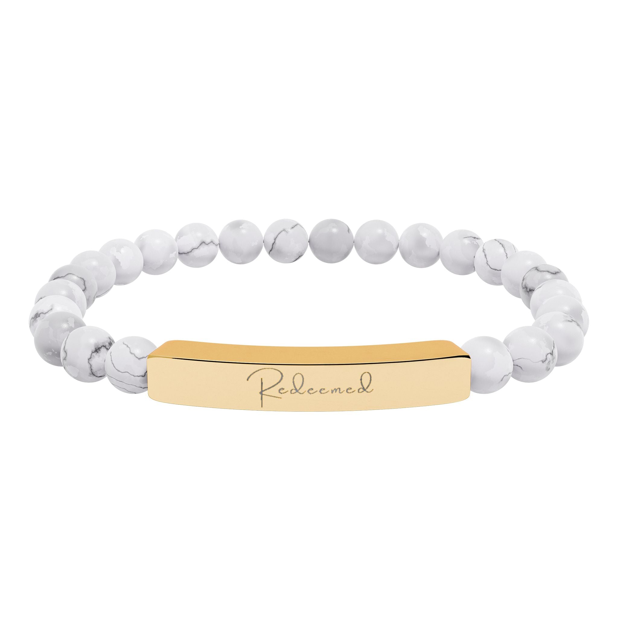 Natural Stone Stretch Bar Bracelet — Redeemed