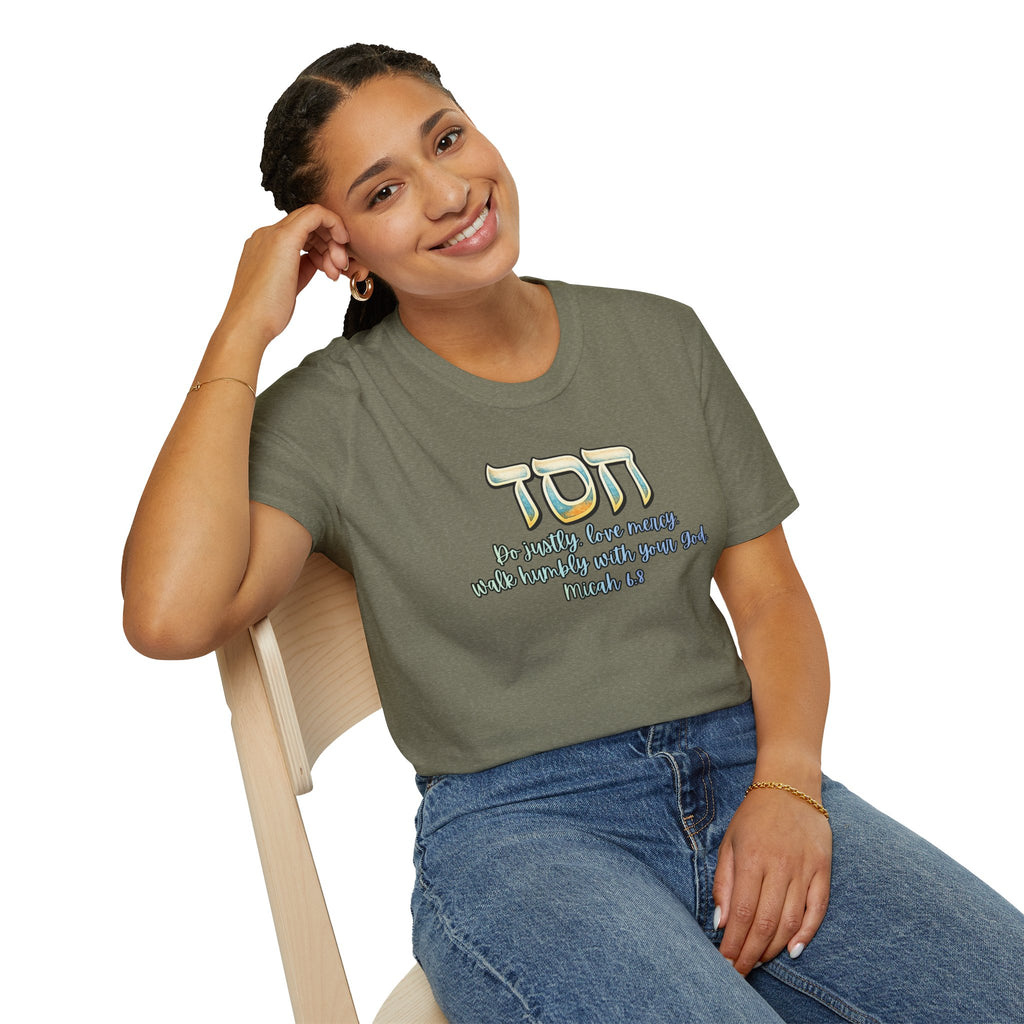 HESED Micah 6:8 T-Shirt — "Do Justly, Love Mercy, Walk Humbly"