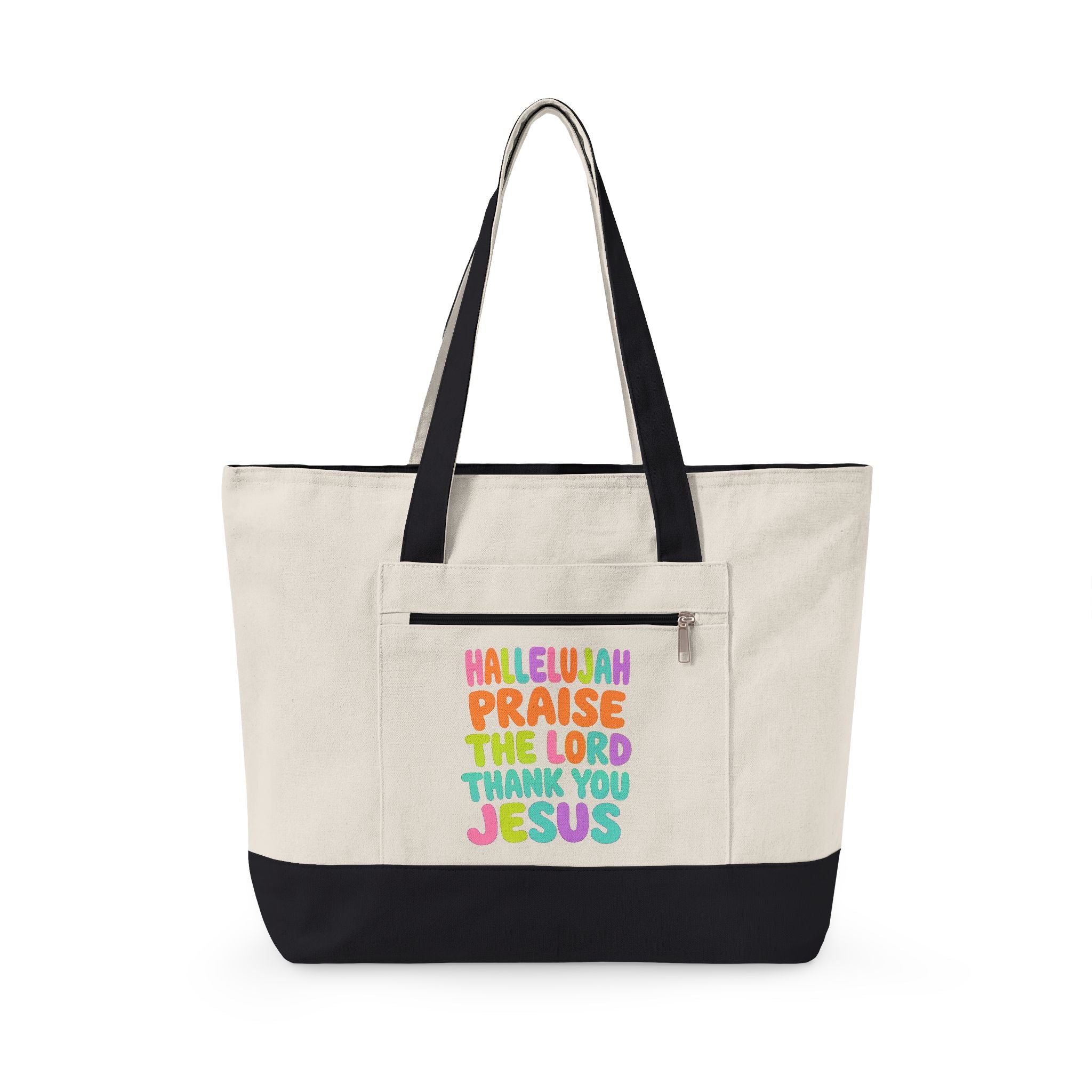 'Hallelujah Praise the Lord Thank You Jesus' Canvas Tote Bag