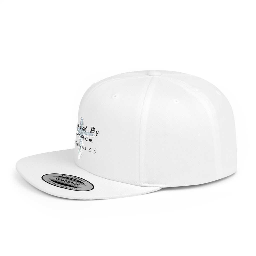 Saved By Grace Ephesians 2:5 Flat Bill Hat