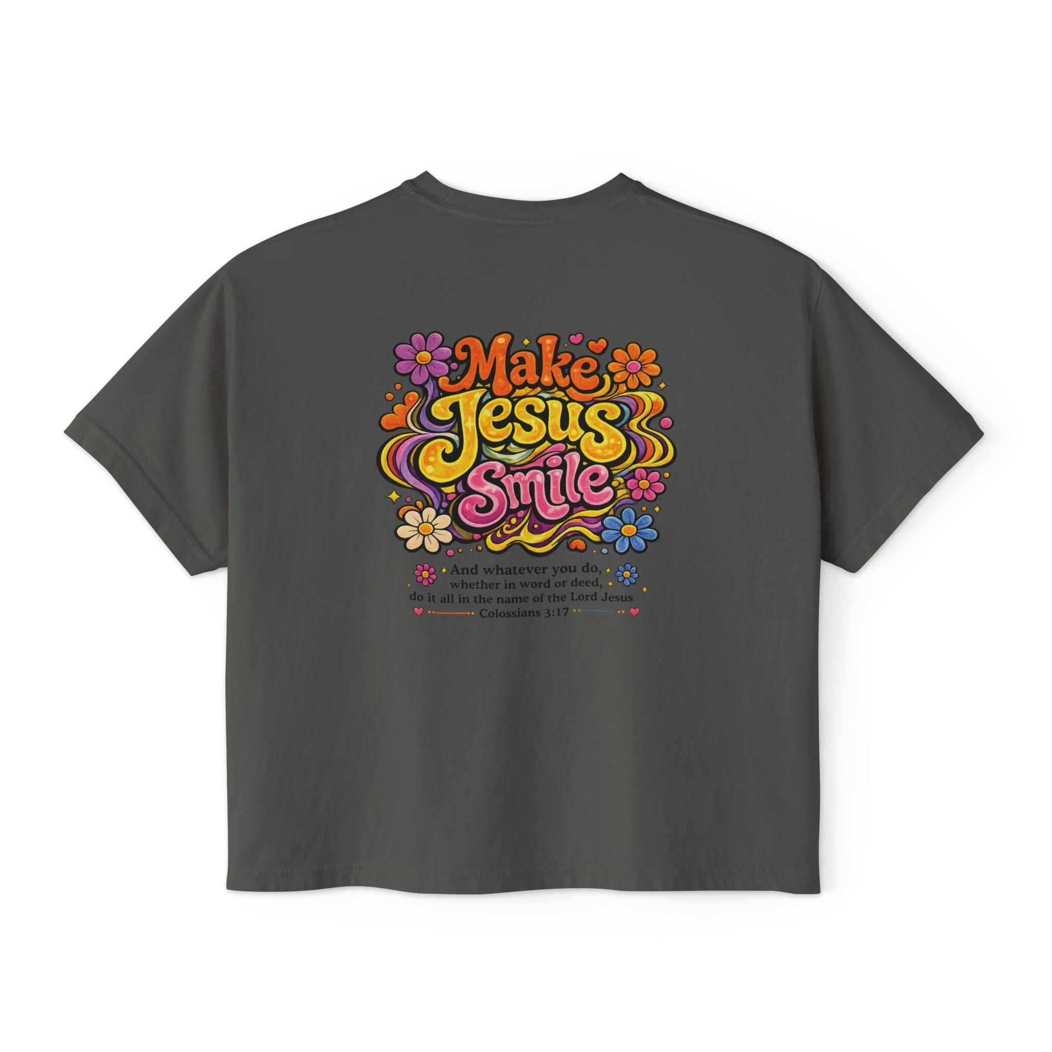 Make Jesus Smile Women's Boxy Tee — Retro Christian Graphic Tee