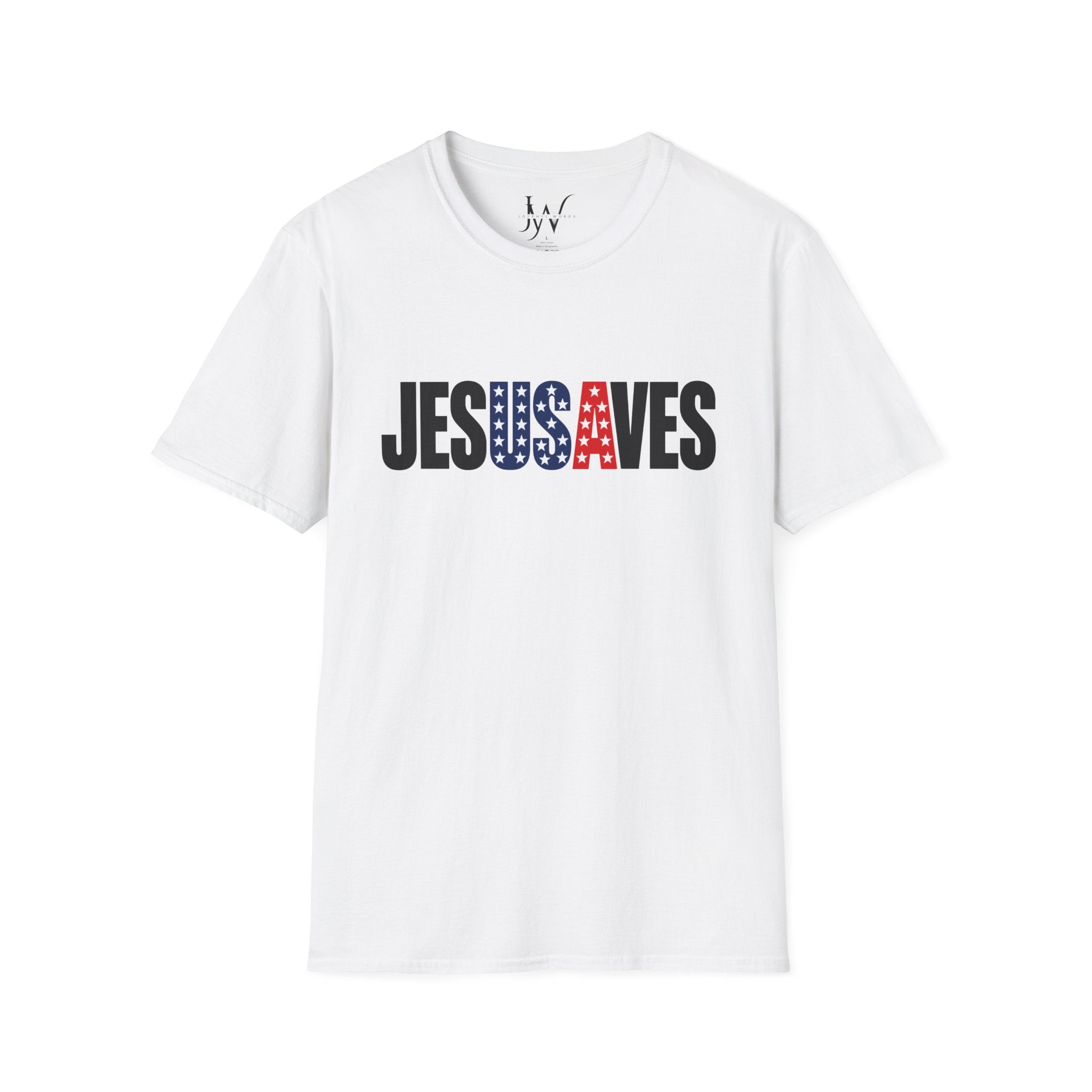 Jesus Saves Patriotic T-Shirt — American Flag Faith Tee
