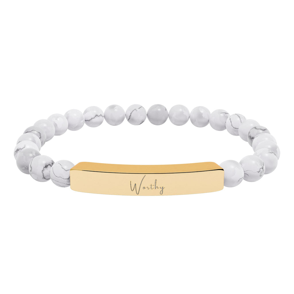 Natural Stone Stretch Bar Bracelet — Worthy