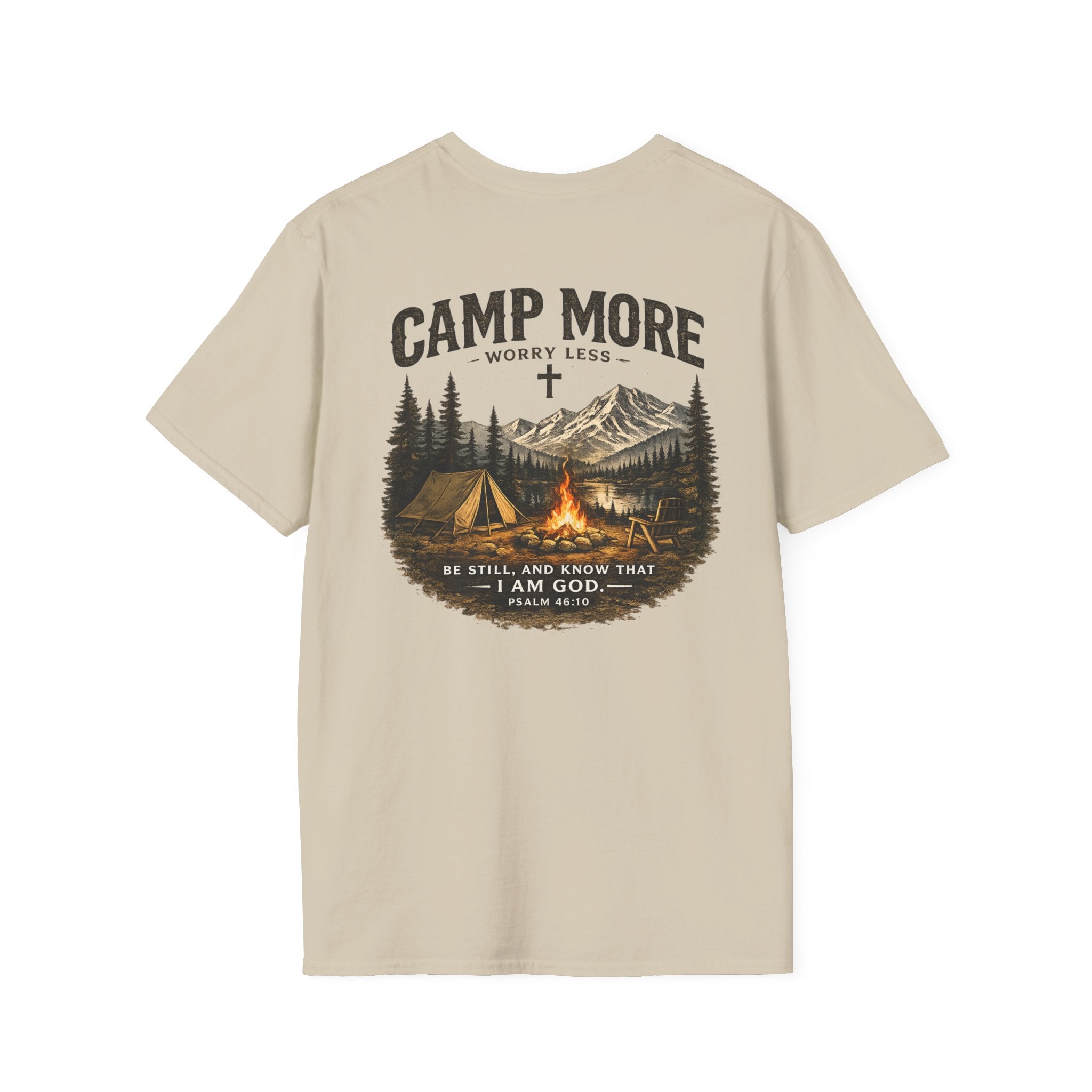 Camp More Worry Less T-Shirt - Psalm 46:10