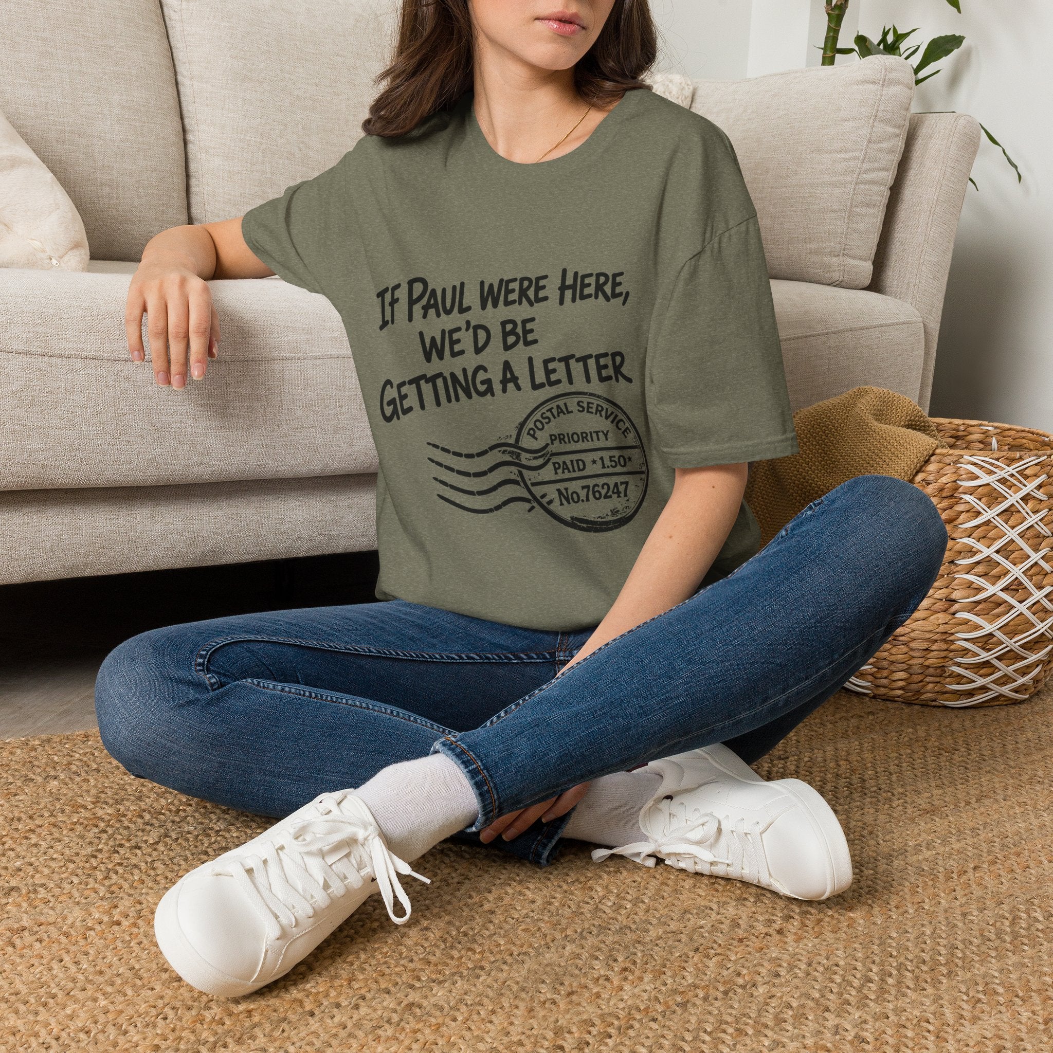If Paul Were Here We’d Be Getting a Letter T-Shirt — Funny Vintage Postal Stamp Tee