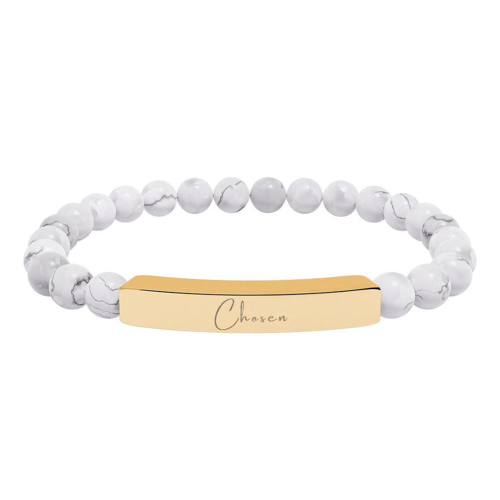 Natural Stone Stretch Bar Bracelet — Chosen