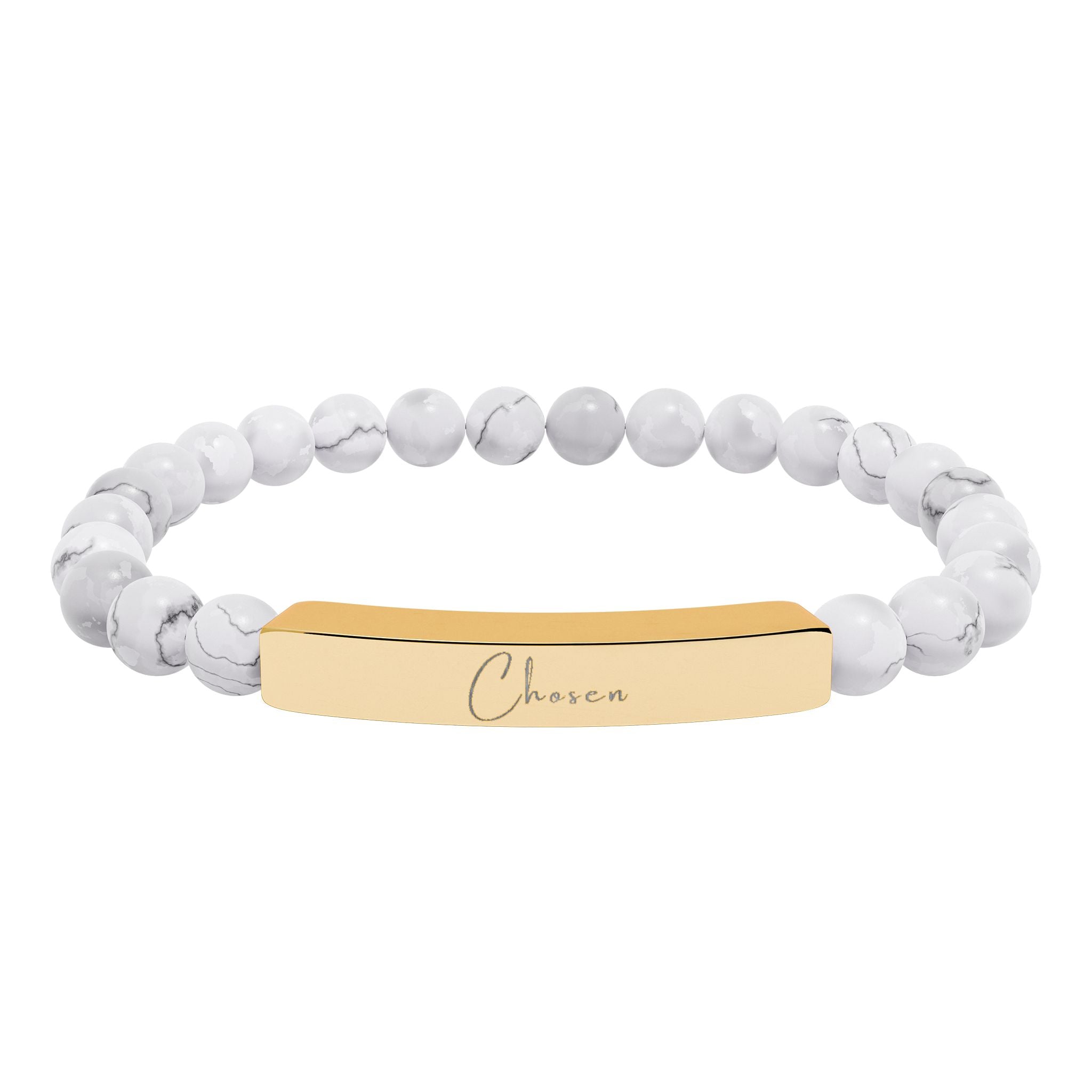 Natural Stone Stretch Bar Bracelet — Chosen