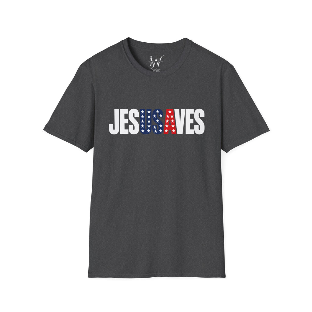 Jesus Saves Patriotic T-Shirt — American Flag Faith Tee