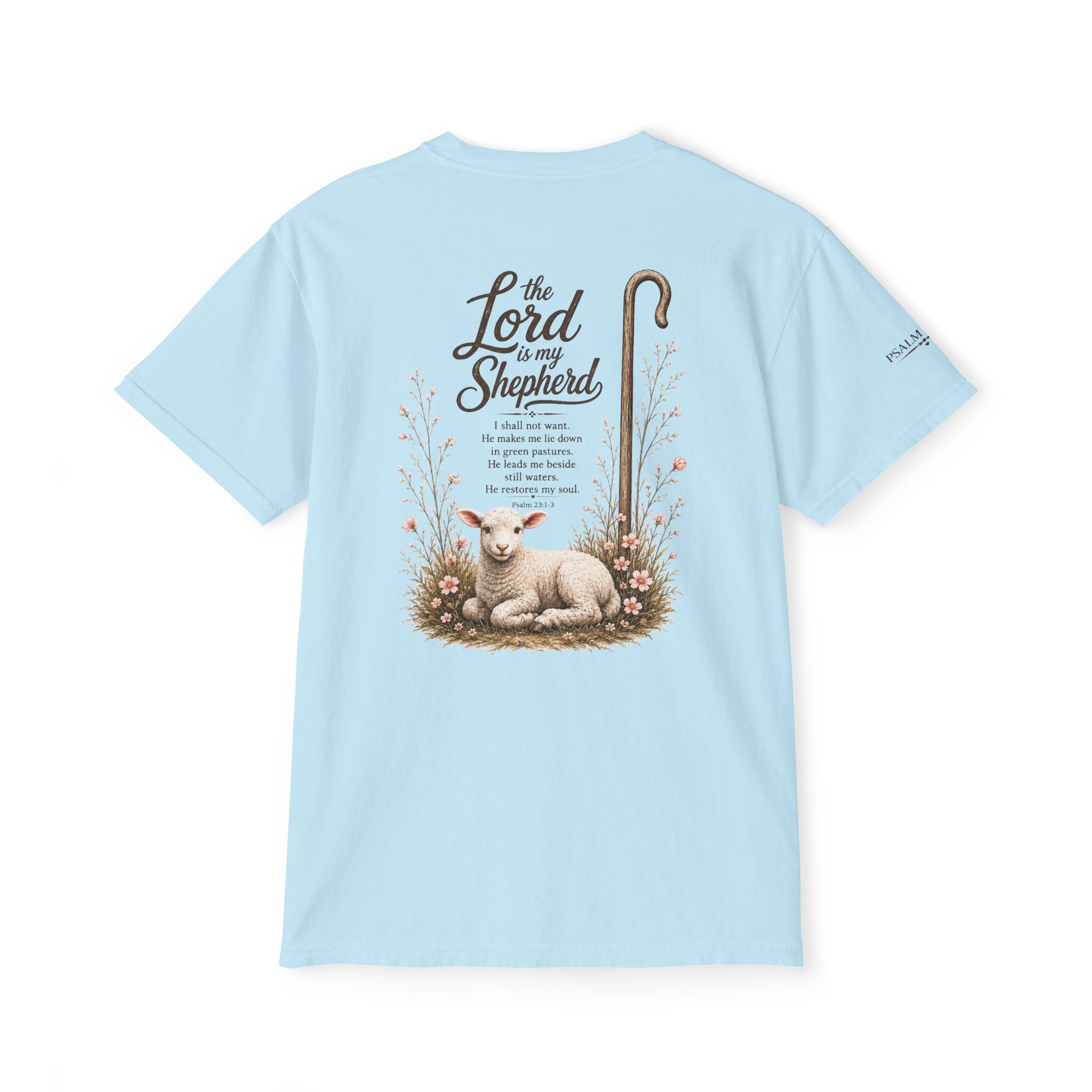 The Lord Is My Shepherd-Psalm 23:1-3  Graphic Tee with Pocket
