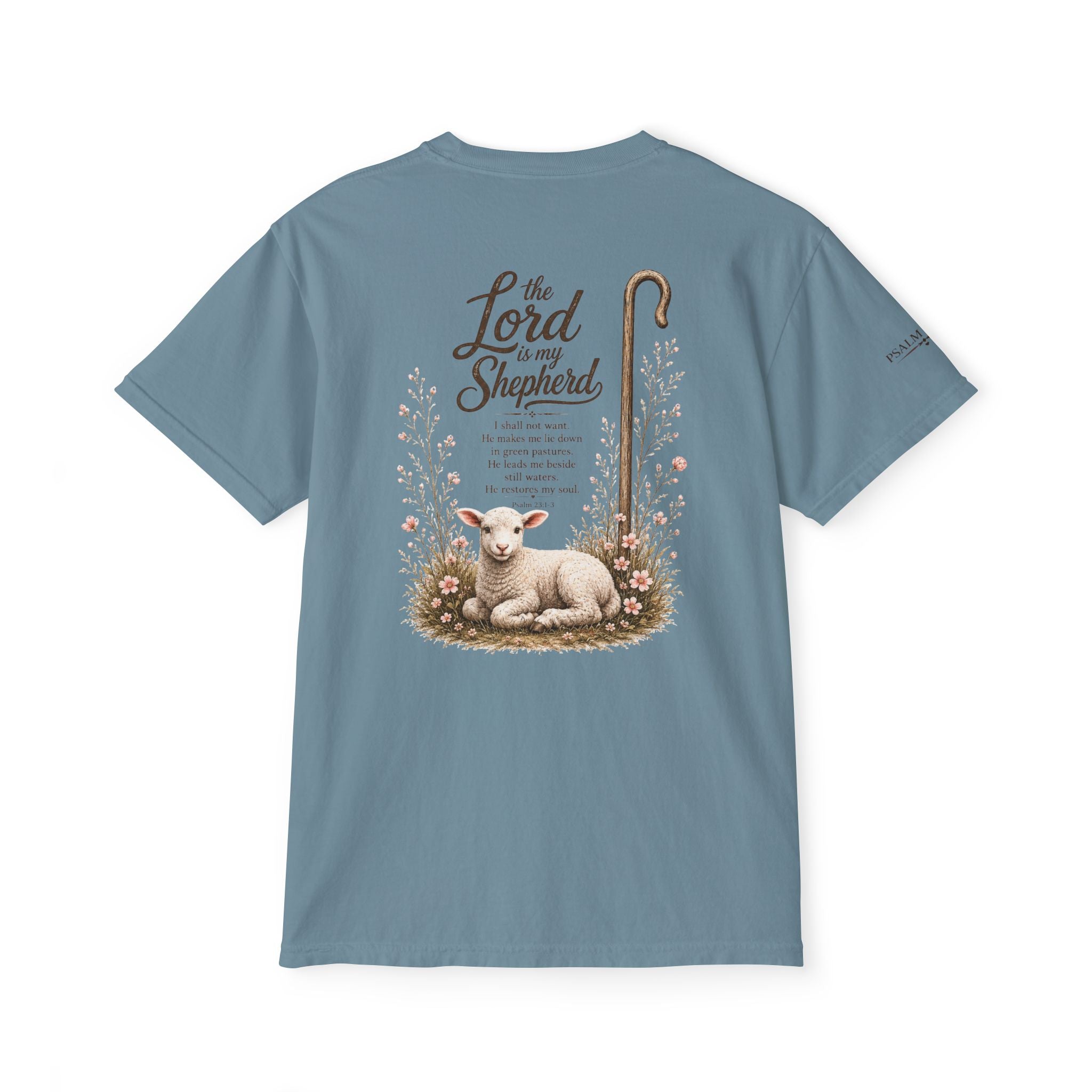 The Lord Is My Shepherd-Psalm 23:1-3  Graphic Tee with Pocket