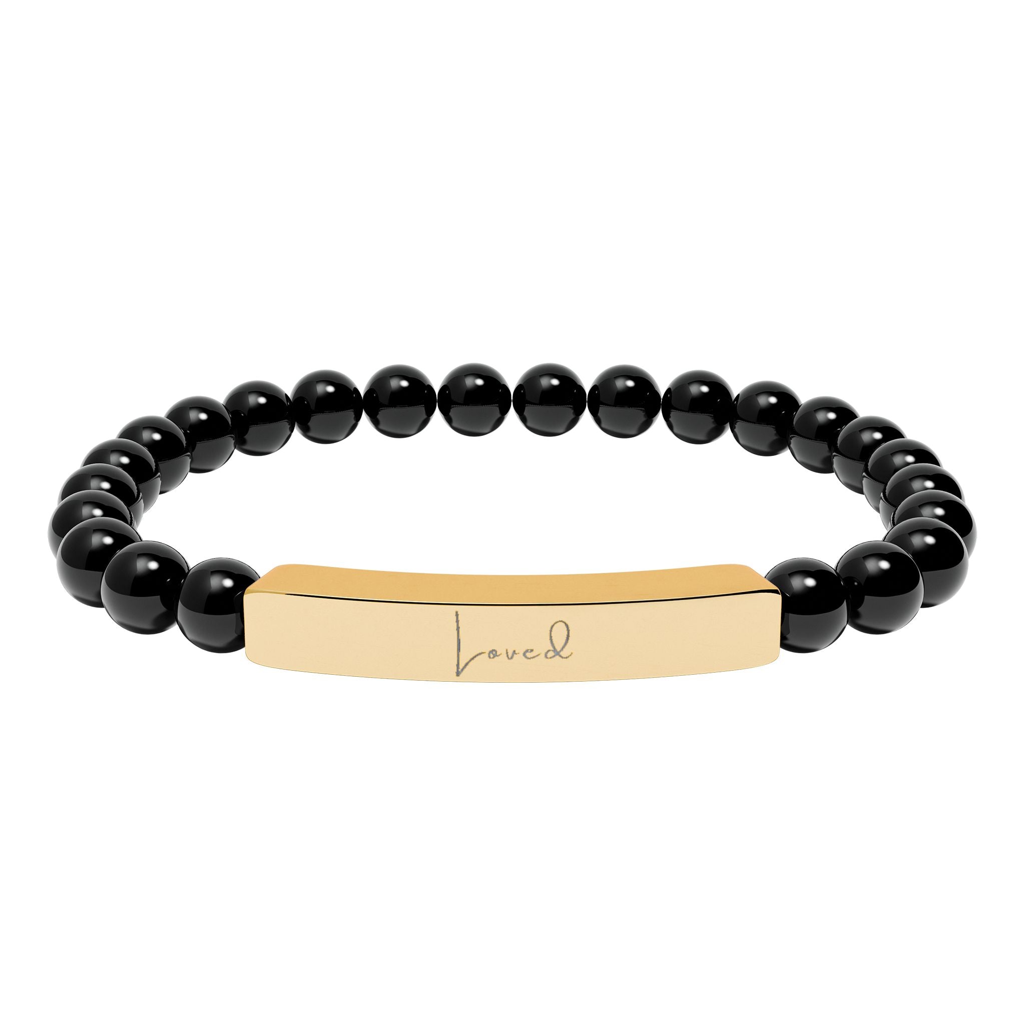 Natural Stone Stretch Bar Bracelet — Loved