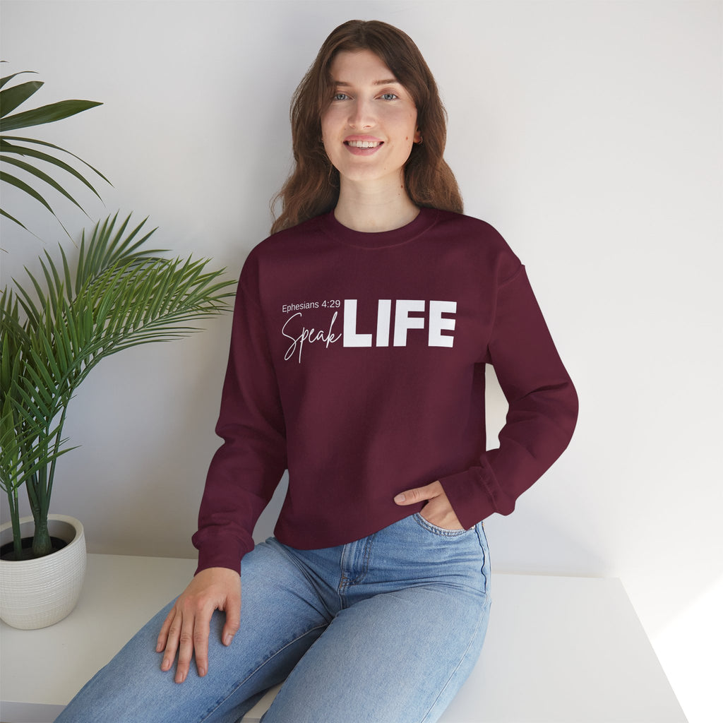 Speak Life Ephesians 4:29 Scripture Crewneck Sweatshirt