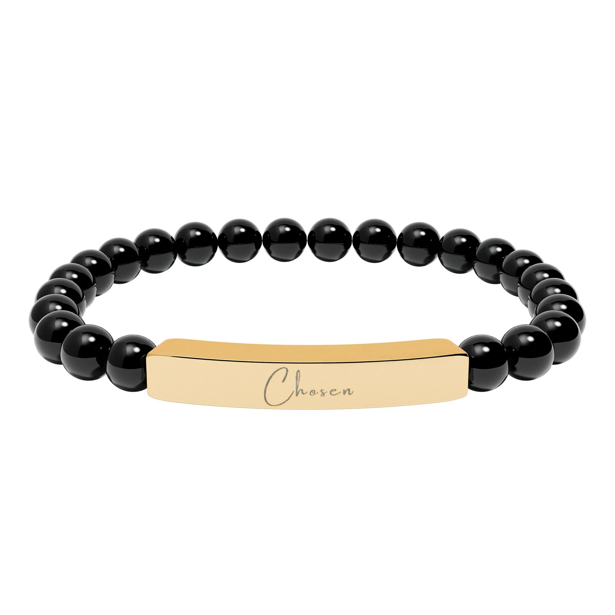 Natural Stone Stretch Bar Bracelet — Chosen
