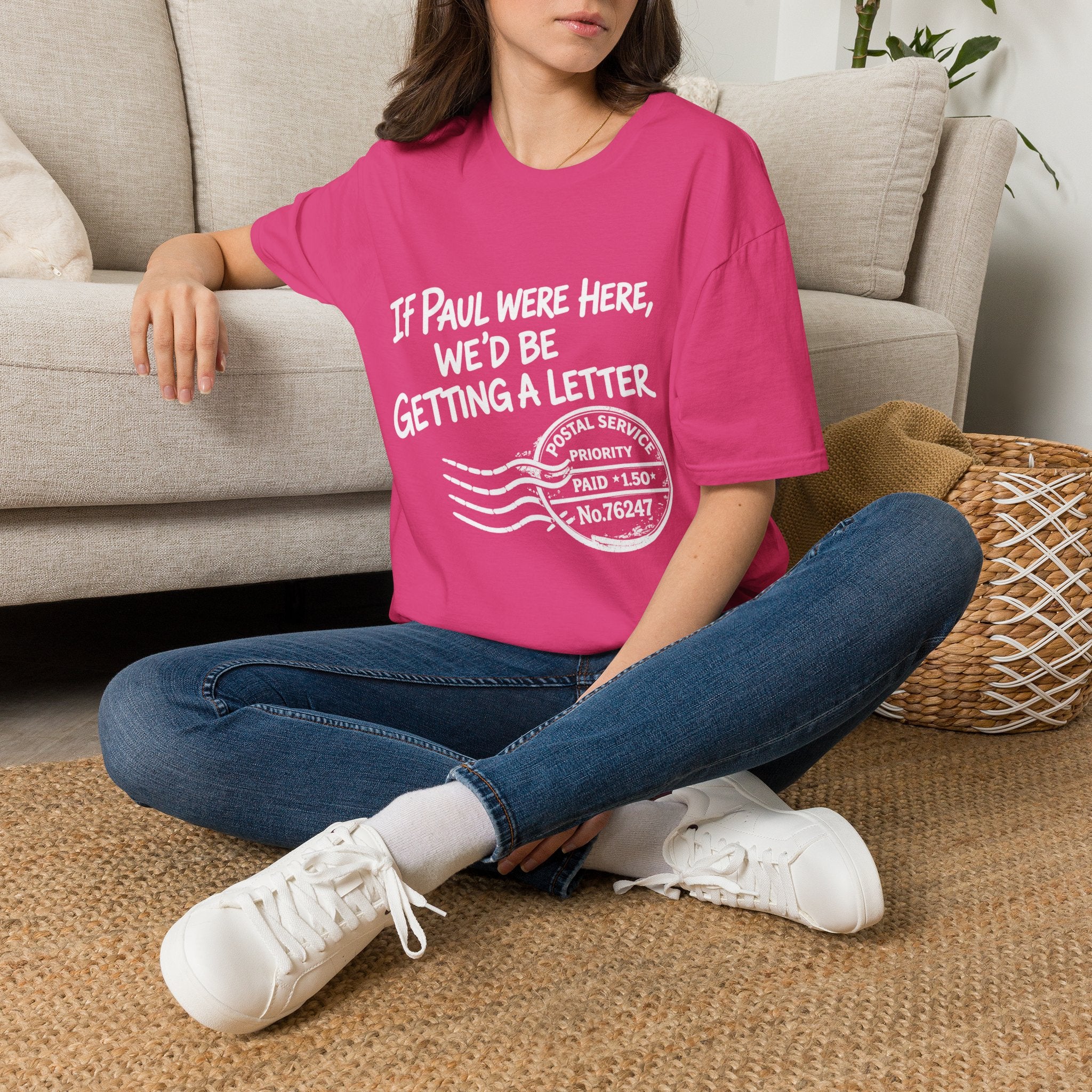 If Paul Were Here We’d Be Getting a Letter T-Shirt — Funny Vintage Postal Stamp Tee