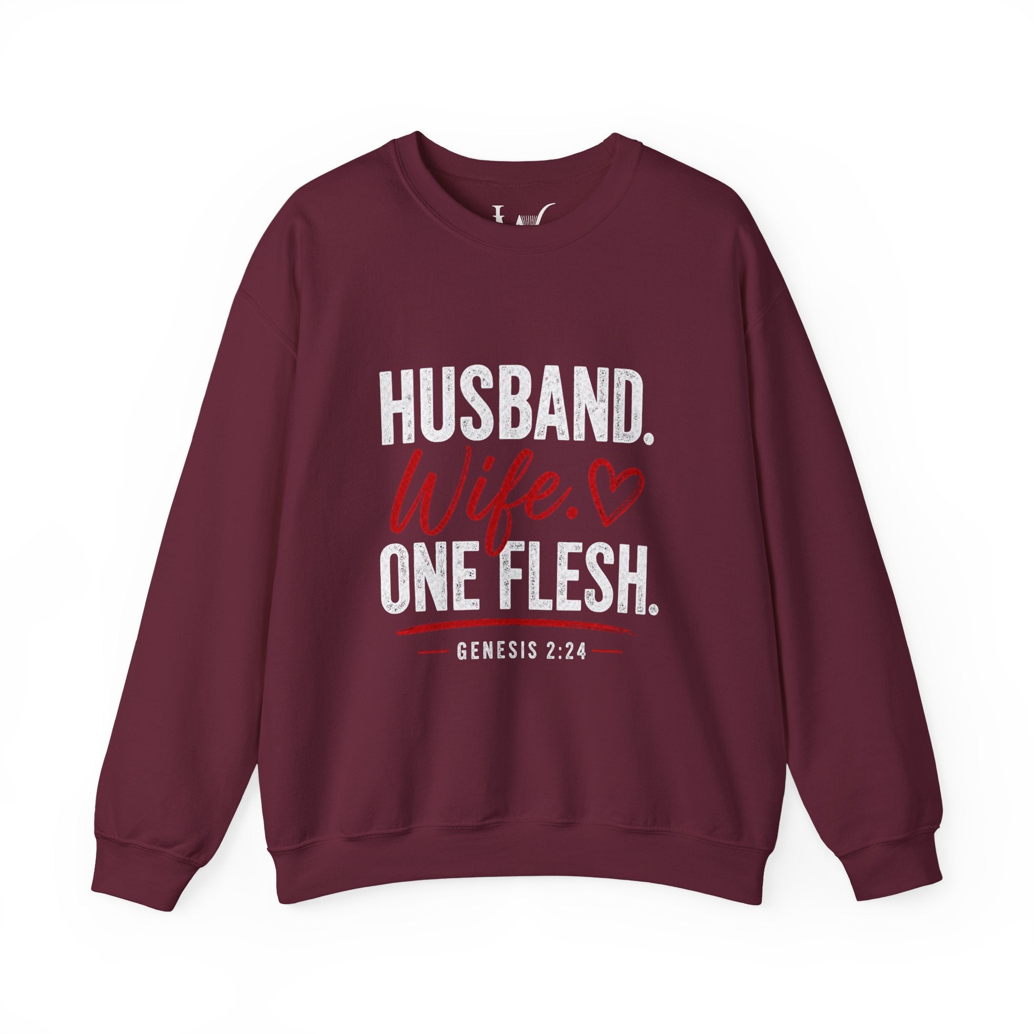 Strong Marriage "Husband. Wife. One Flesh" Genesis 2:24 Sweatshirt