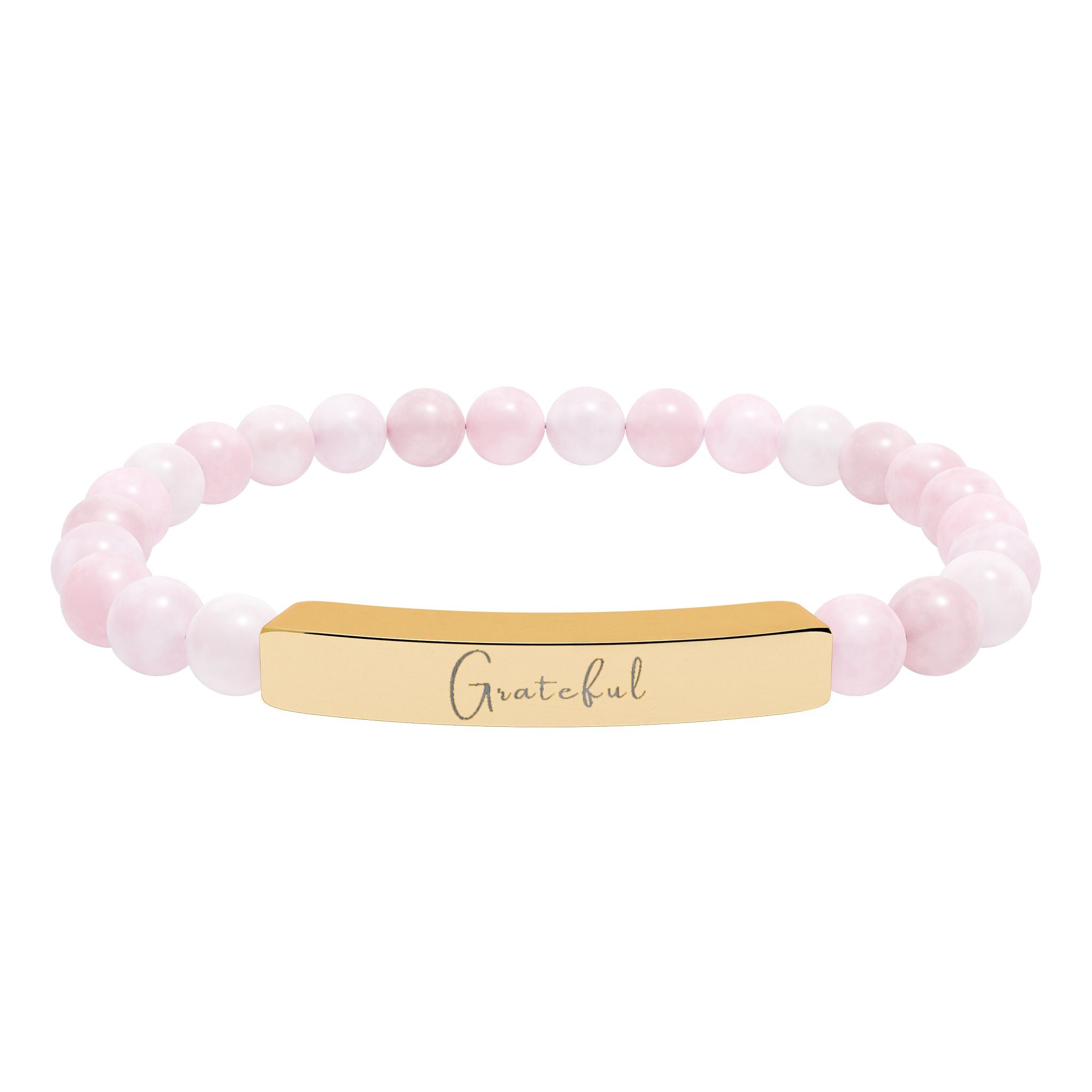 Natural Stone Stretch Bar Bracelet — Grateful
