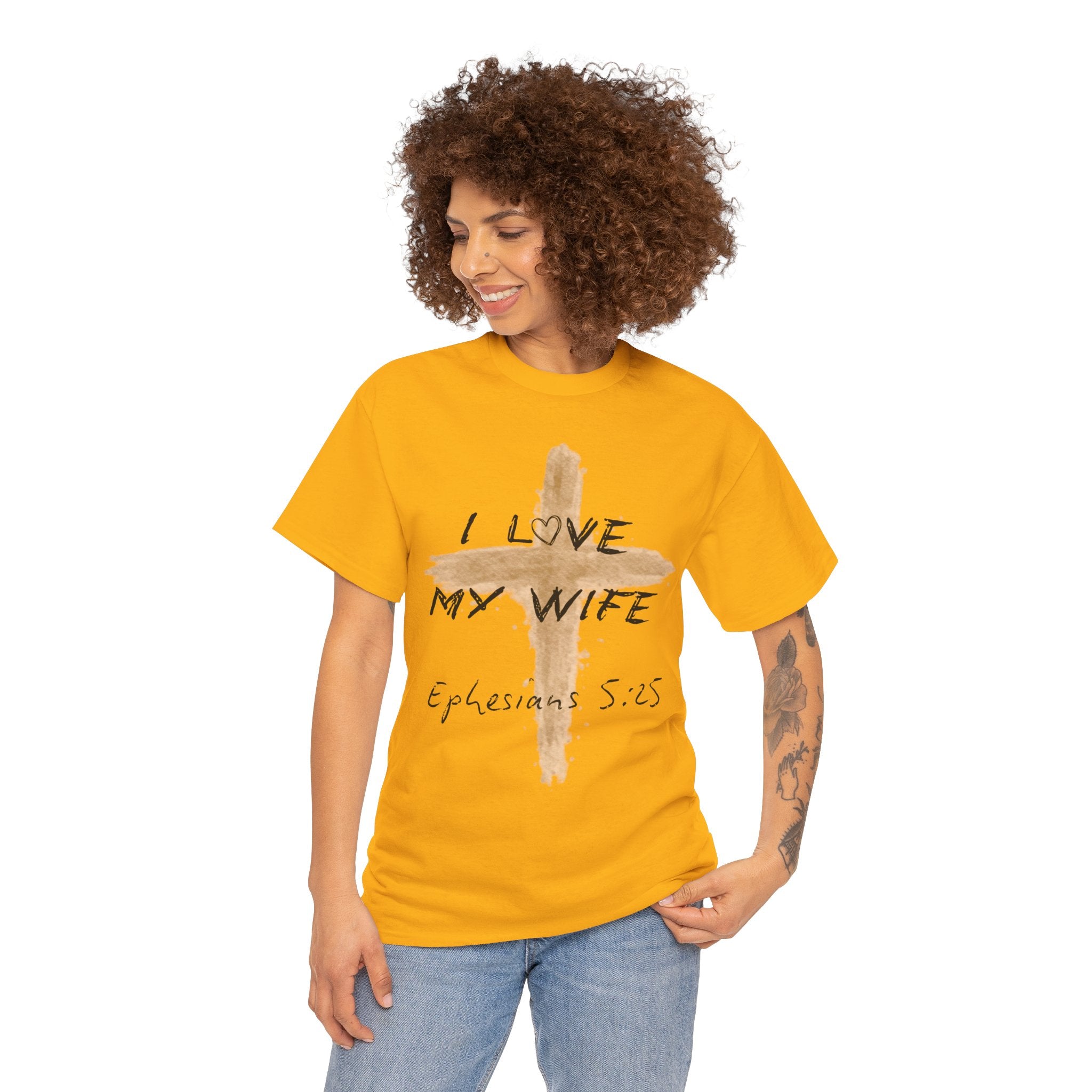 I Love My Wife Cross Ephesians 5:25 Scripture Tee