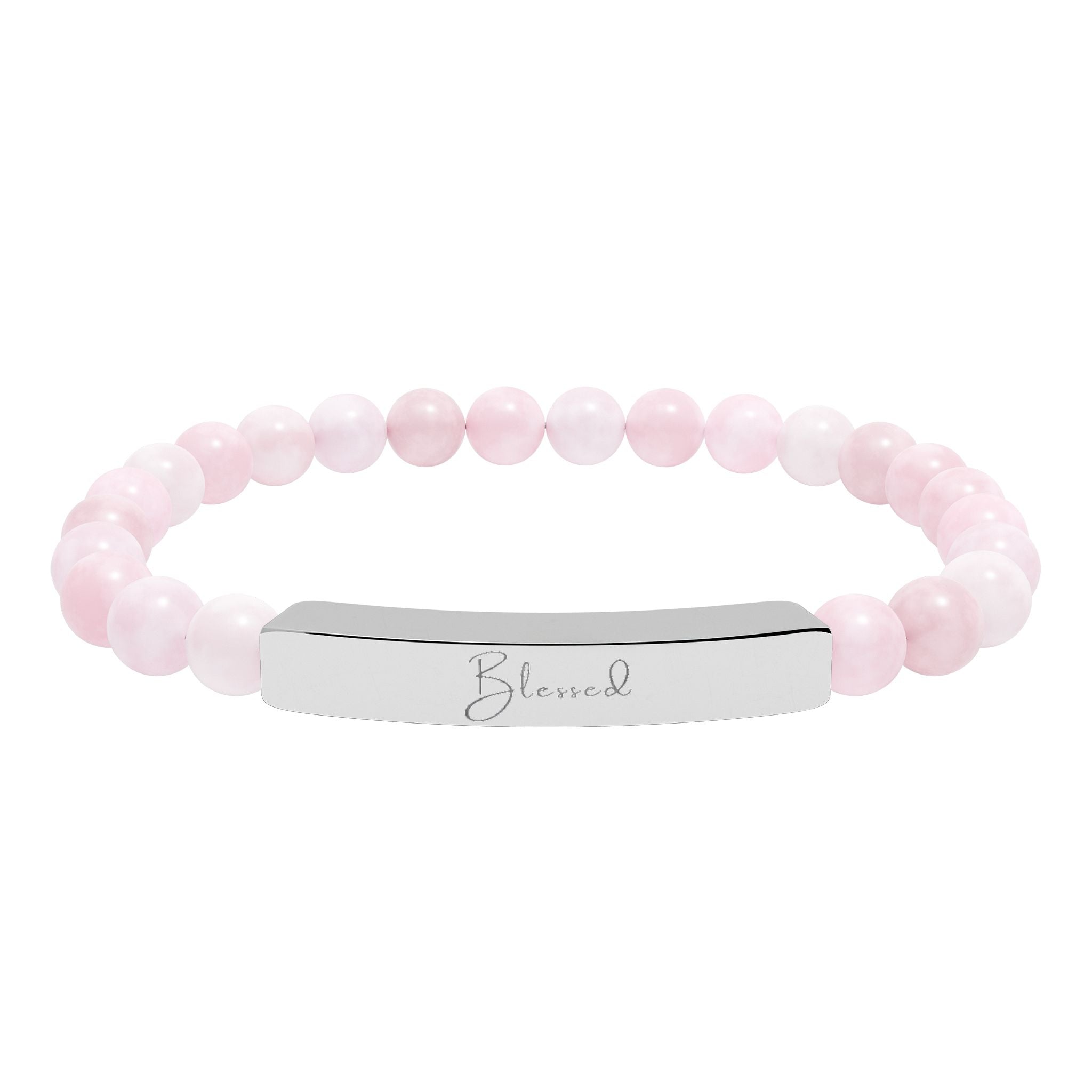 Natural Stone Stretch Bar Bracelet — Blessed