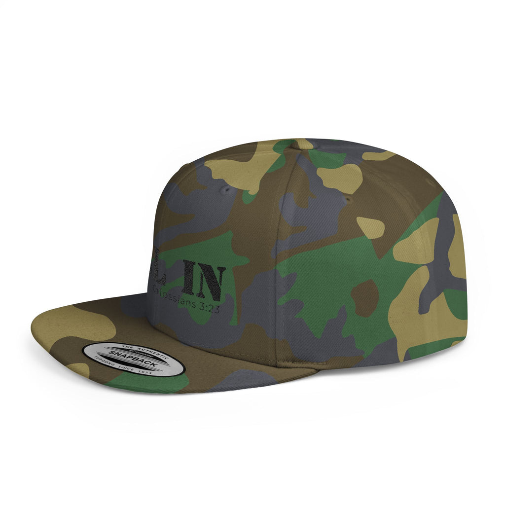 All In Colossians 3:23 Flat Bill Snapback Hat