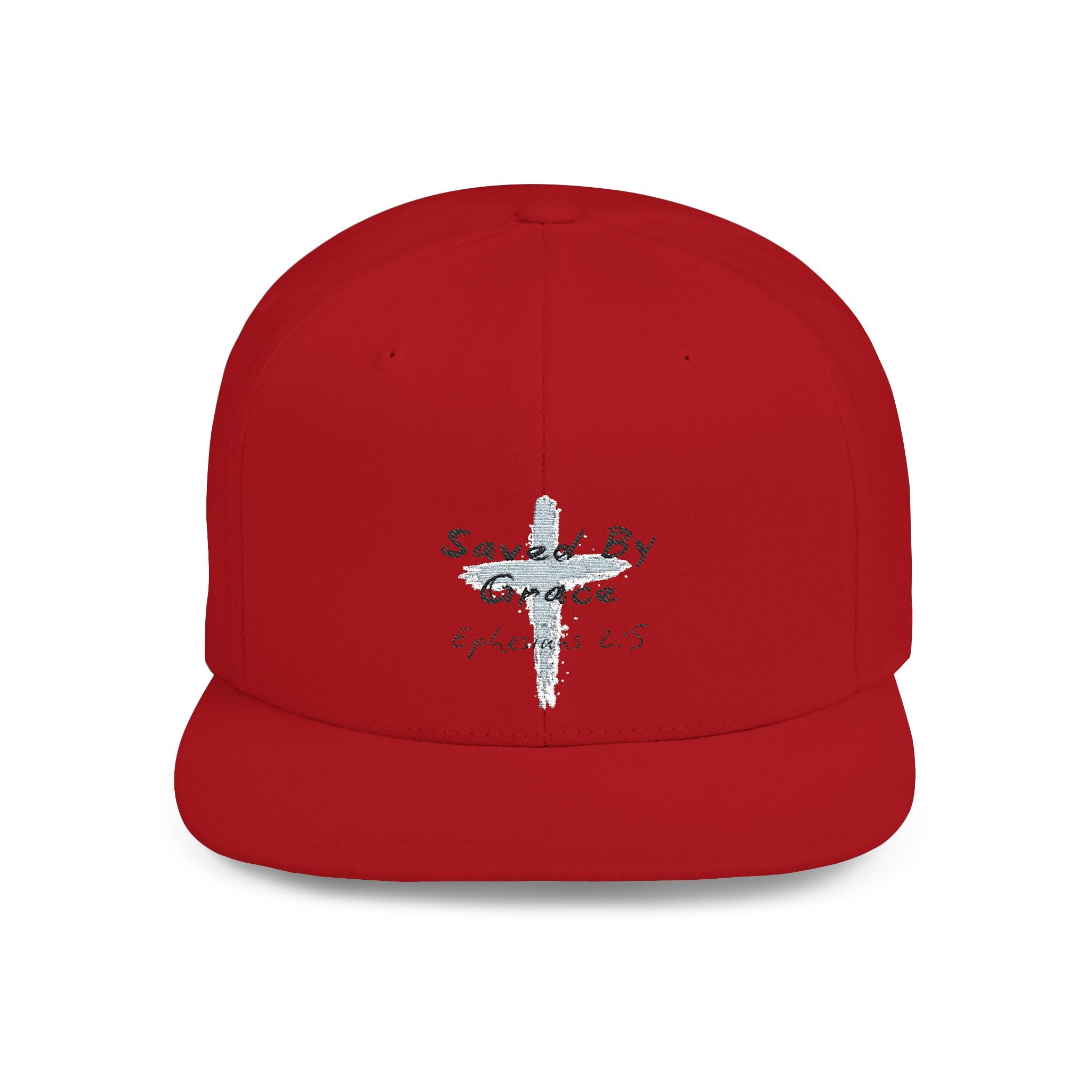 Saved By Grace Ephesians 2:5 Flat Bill Hat