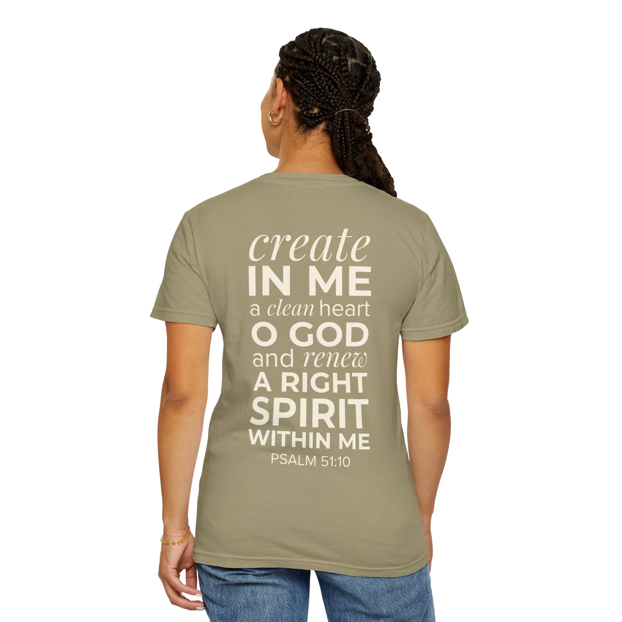 Repentance T-Shirt — "Create in Me a Clean Heart" Psalm 51:10 Christian Tee