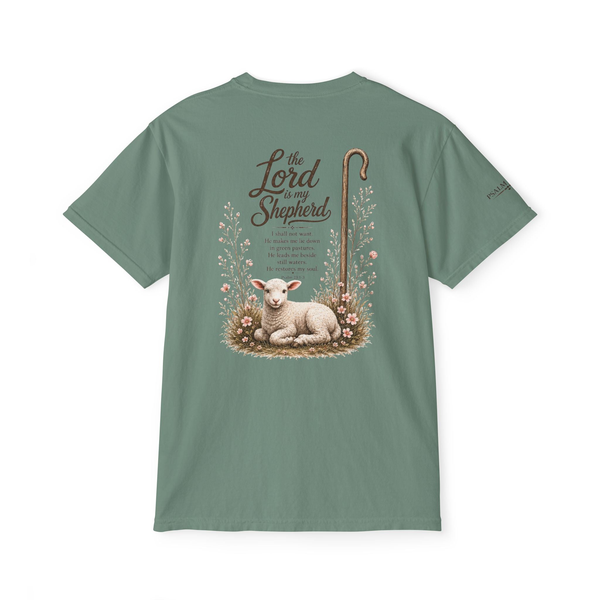 The Lord Is My Shepherd-Psalm 23:1-3  Graphic Tee with Pocket