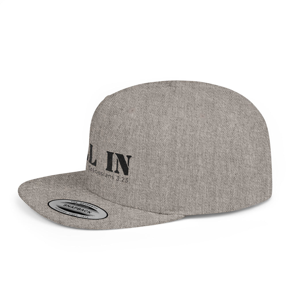 All In Colossians 3:23 Flat Bill Snapback Hat