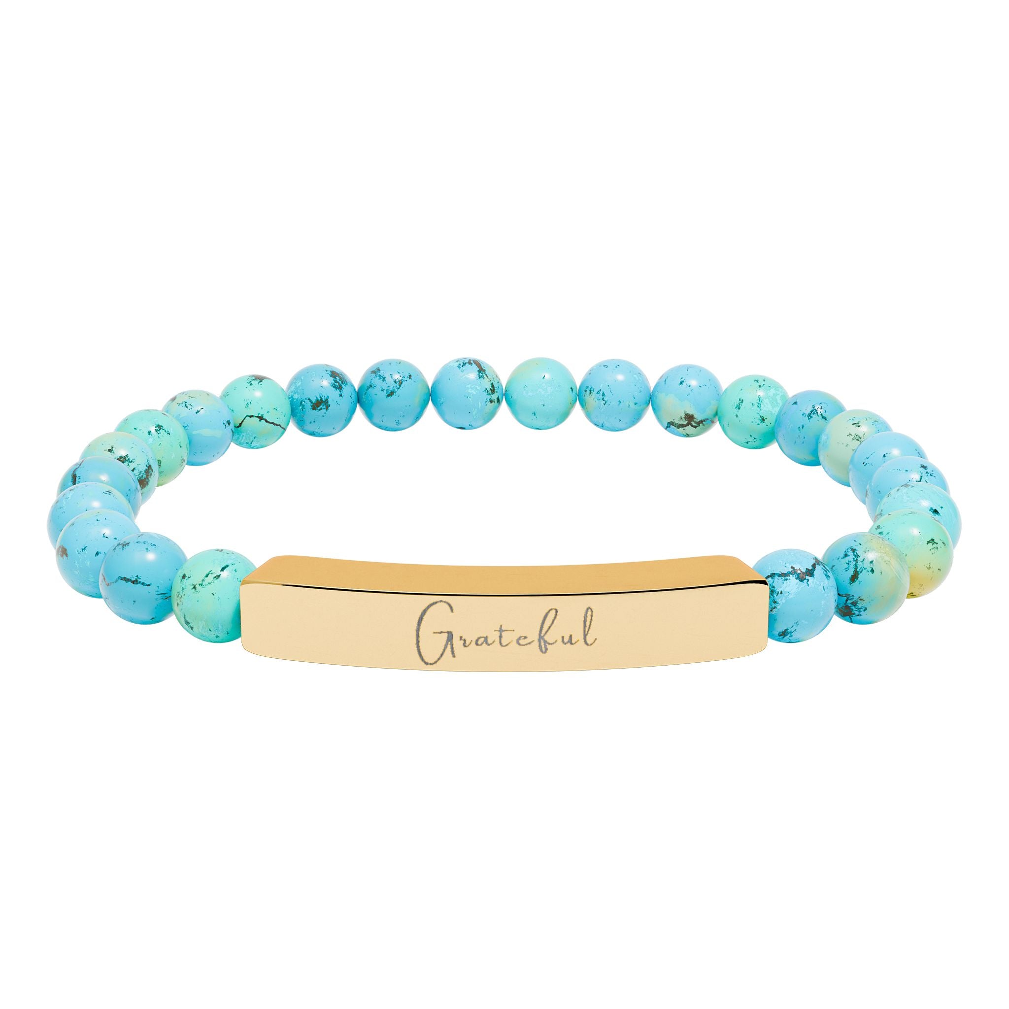 Natural Stone Stretch Bar Bracelet — Grateful