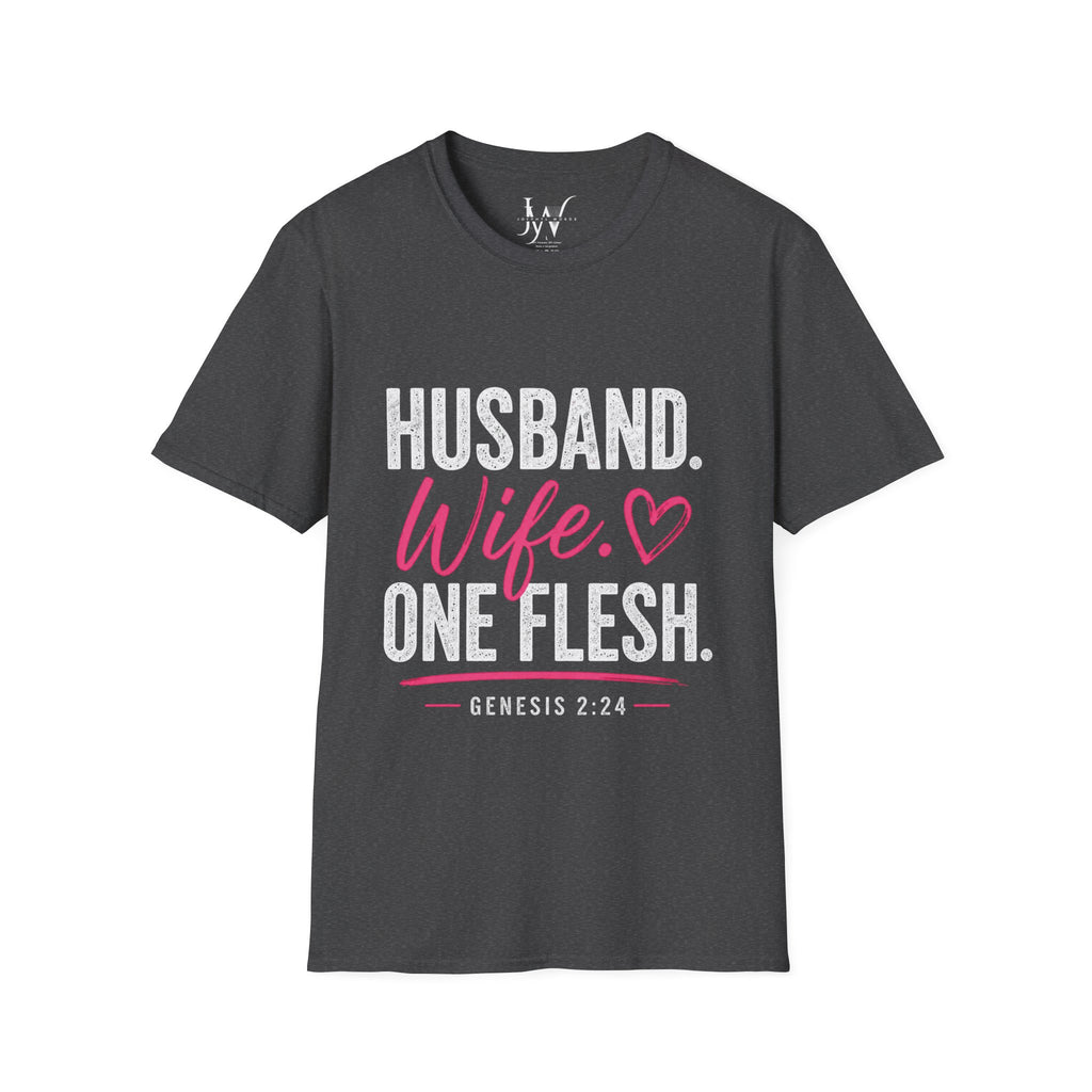 Strong Marriage "Husband. Wife. One Flesh." — Genesis 2:24 Tee