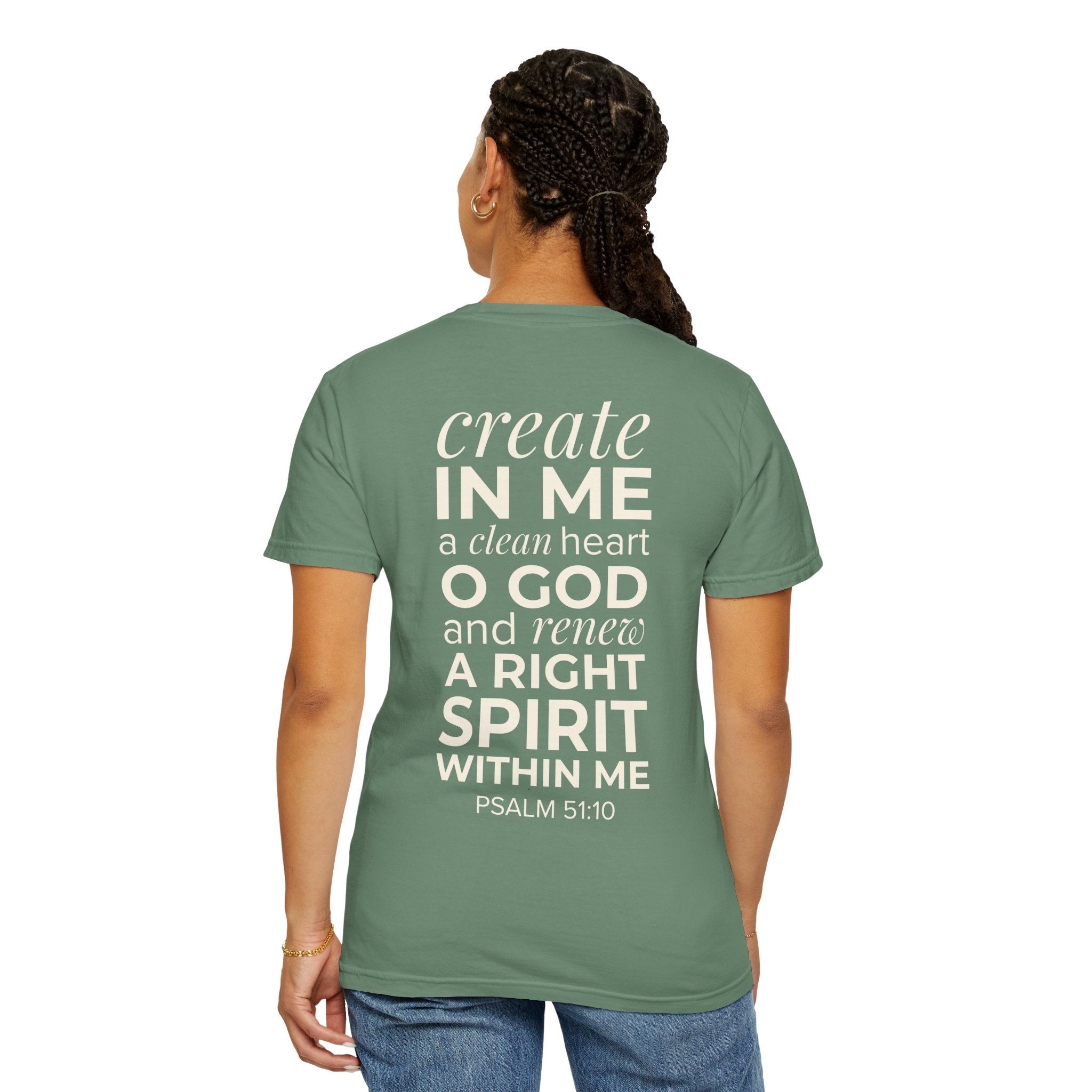 Repentance T-Shirt — "Create in Me a Clean Heart" Psalm 51:10 Christian Tee