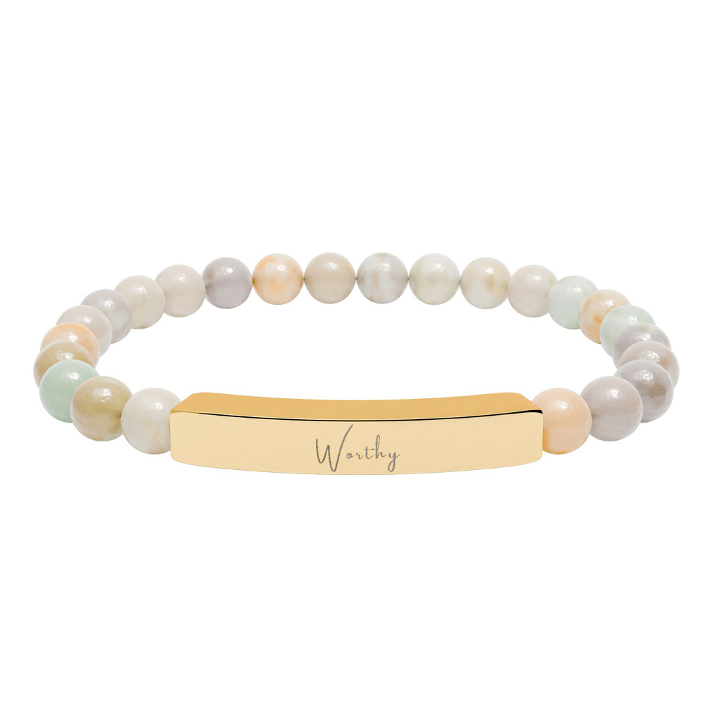 Natural Stone Stretch Bar Bracelet — Worthy