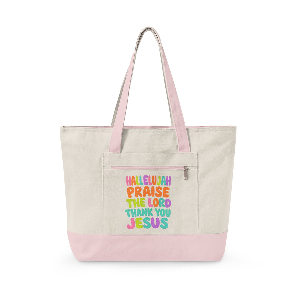 'Hallelujah Praise the Lord Thank You Jesus' Canvas Tote Bag