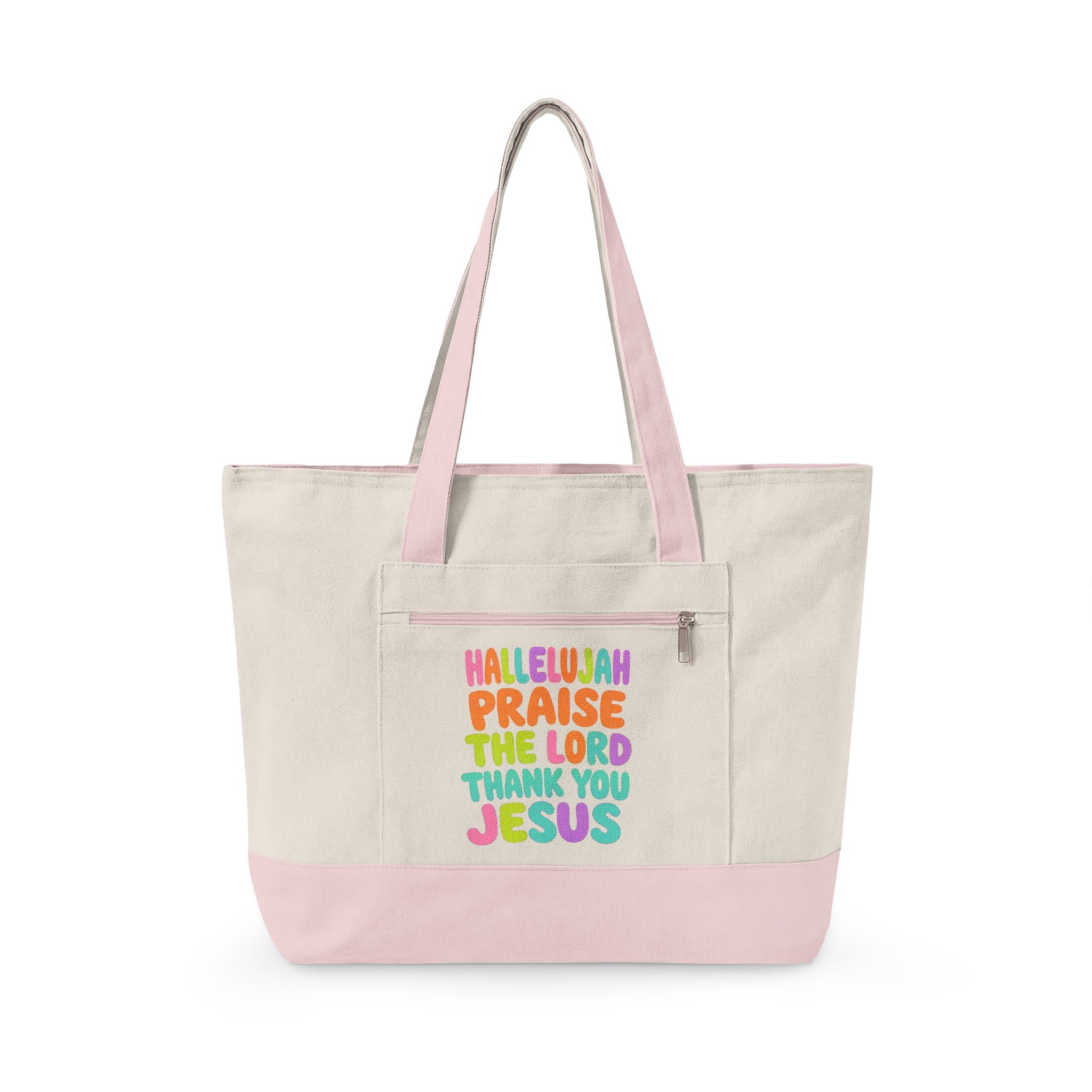 'Hallelujah Praise the Lord Thank You Jesus' Canvas Tote Bag