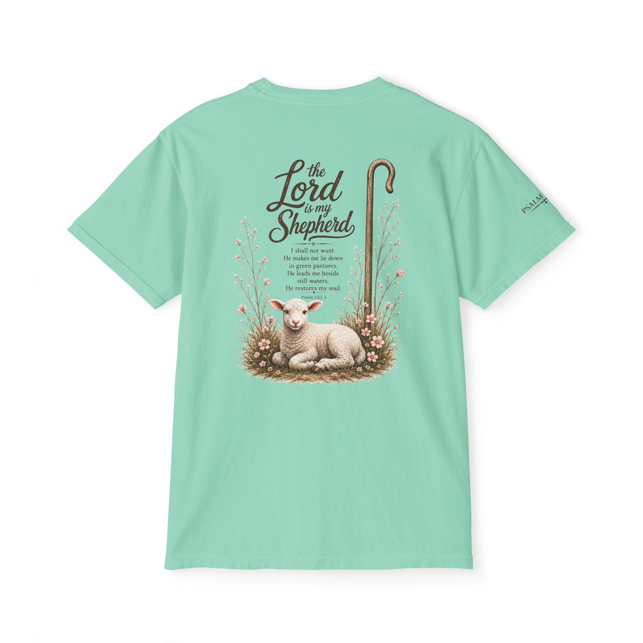 The Lord Is My Shepherd-Psalm 23:1-3  Graphic Tee with Pocket