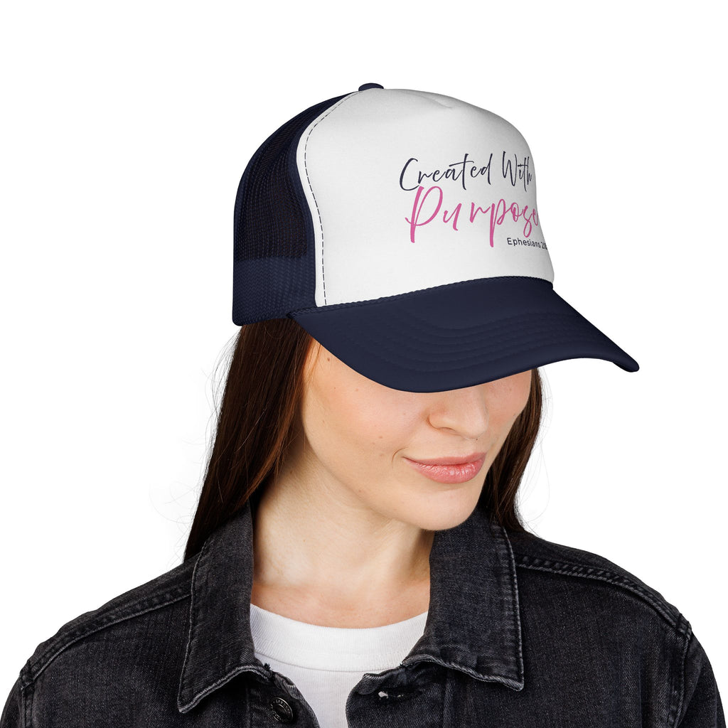 Created With Purpose — Ephesians 2:10 Trucker Hat