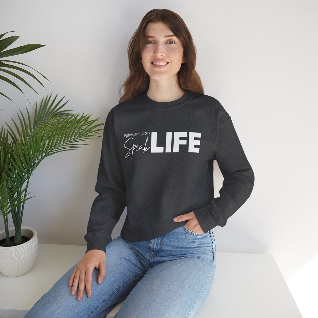 Speak Life Ephesians 4:29 Scripture Crewneck Sweatshirt