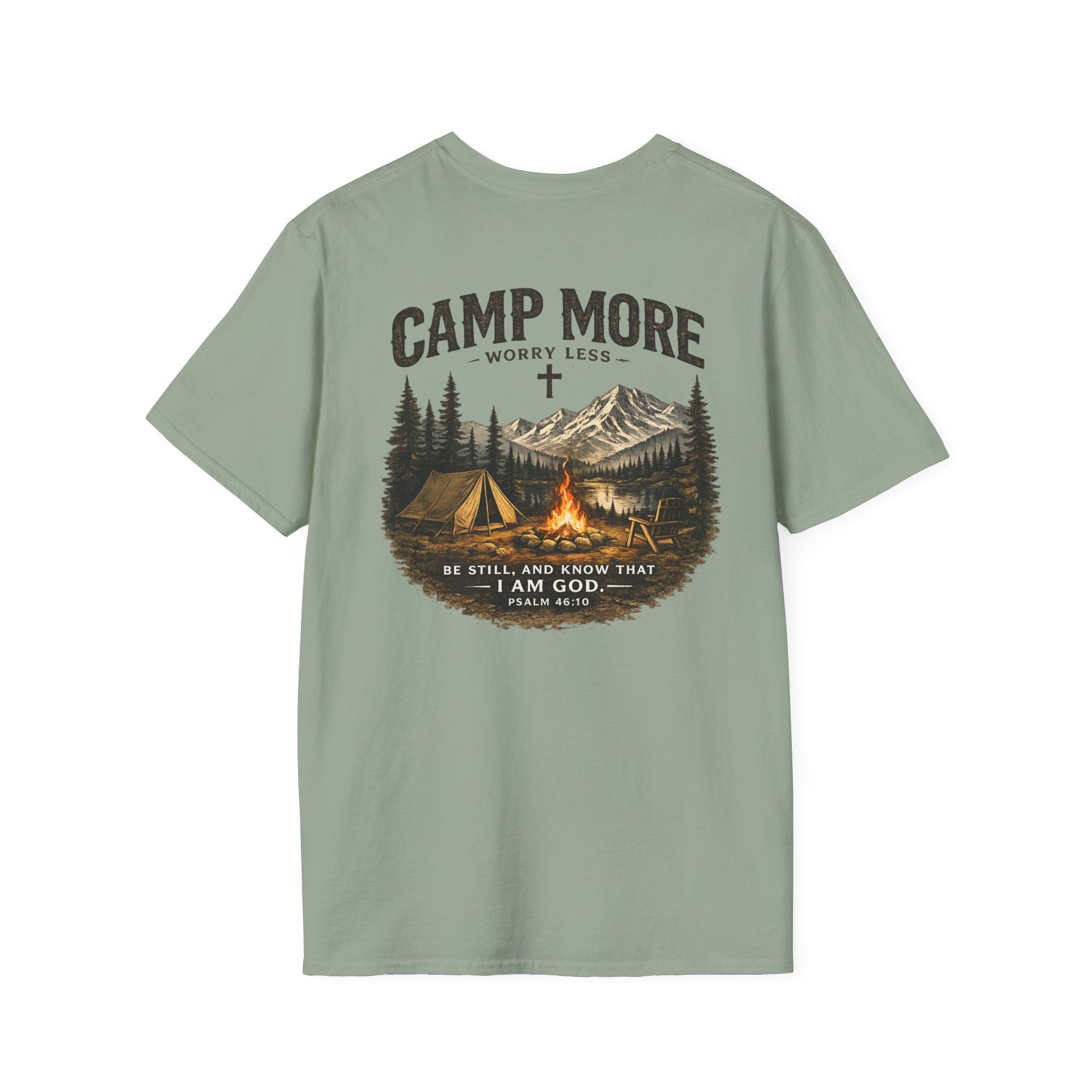 Camp More Worry Less T-Shirt - Psalm 46:10