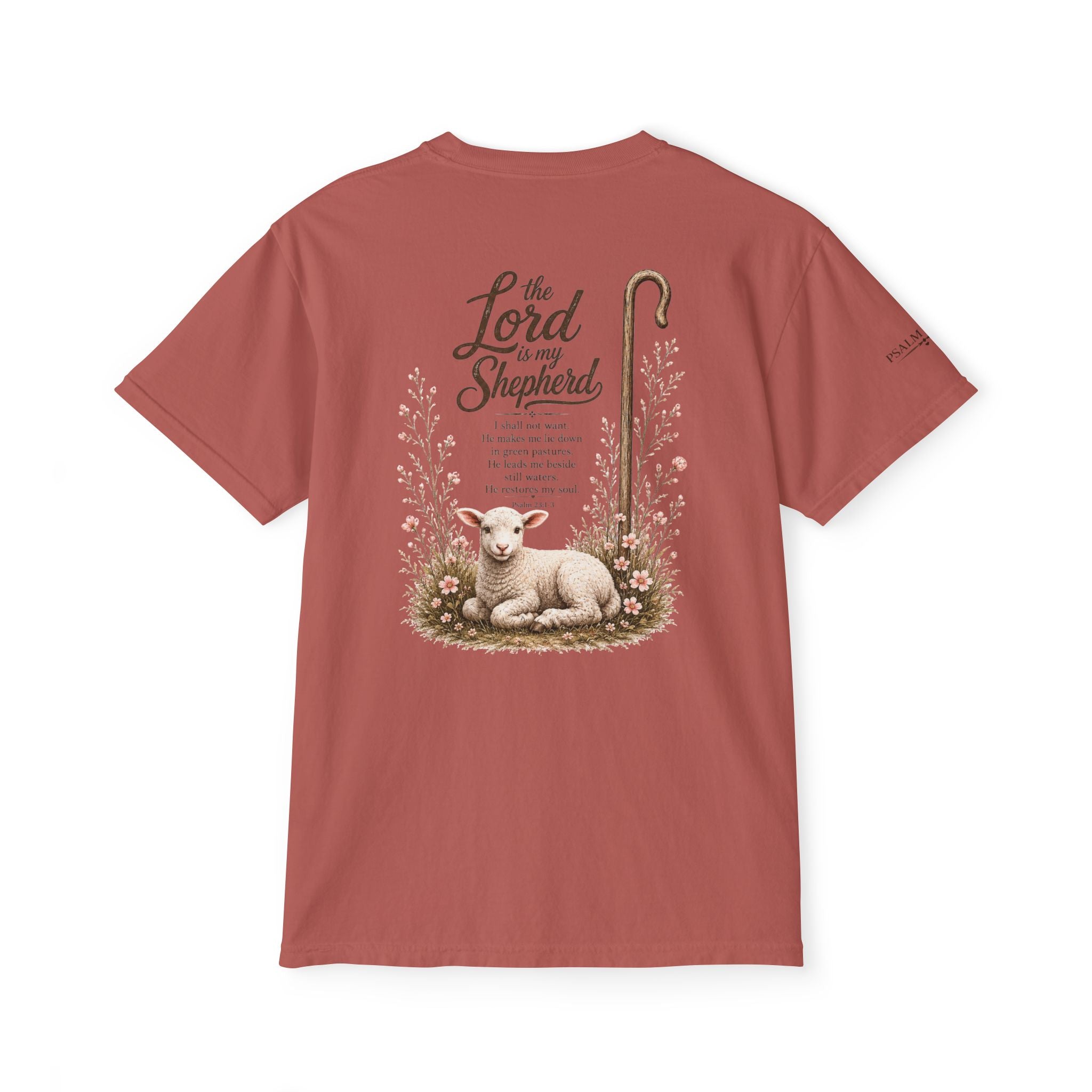 The Lord Is My Shepherd-Psalm 23:1-3  Graphic Tee with Pocket