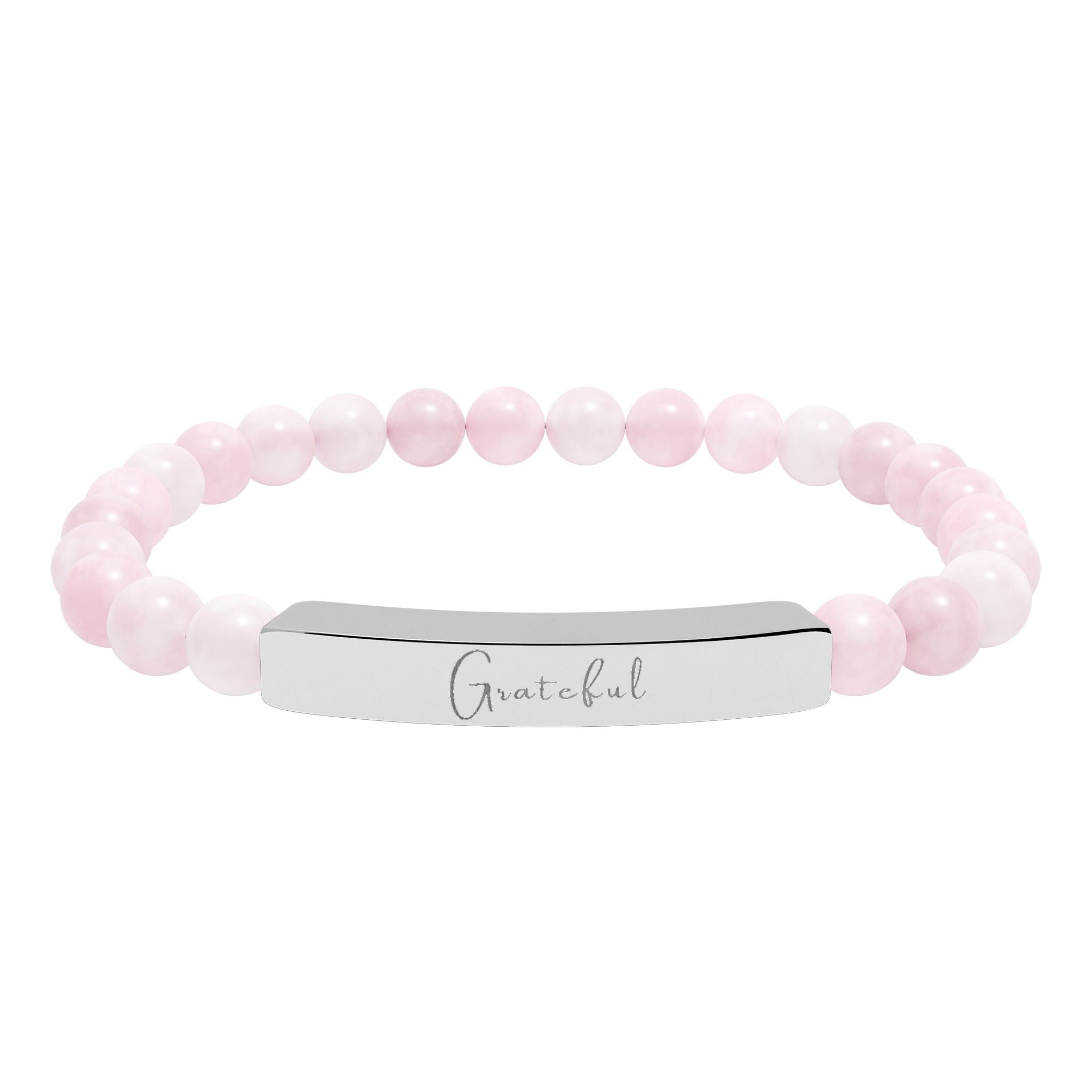 Natural Stone Stretch Bar Bracelet — Grateful
