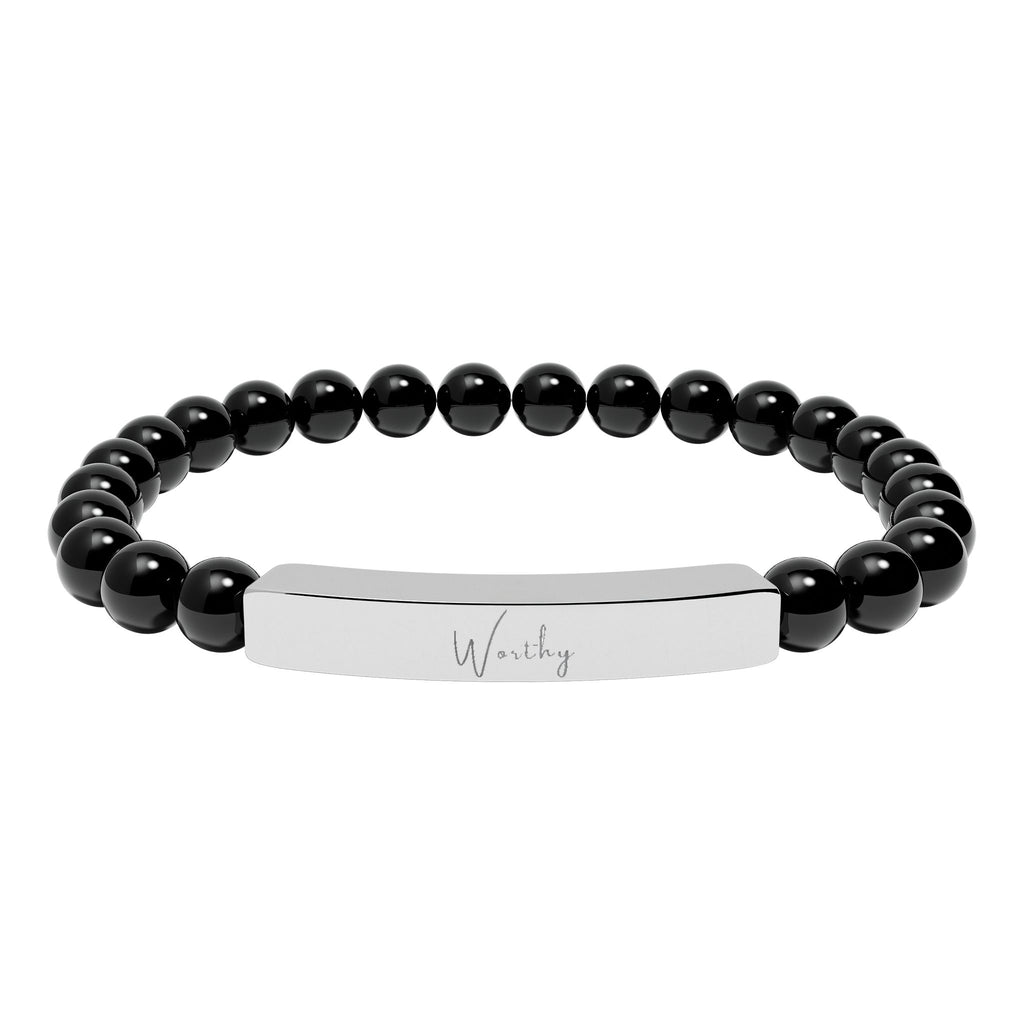Natural Stone Stretch Bar Bracelet — Worthy