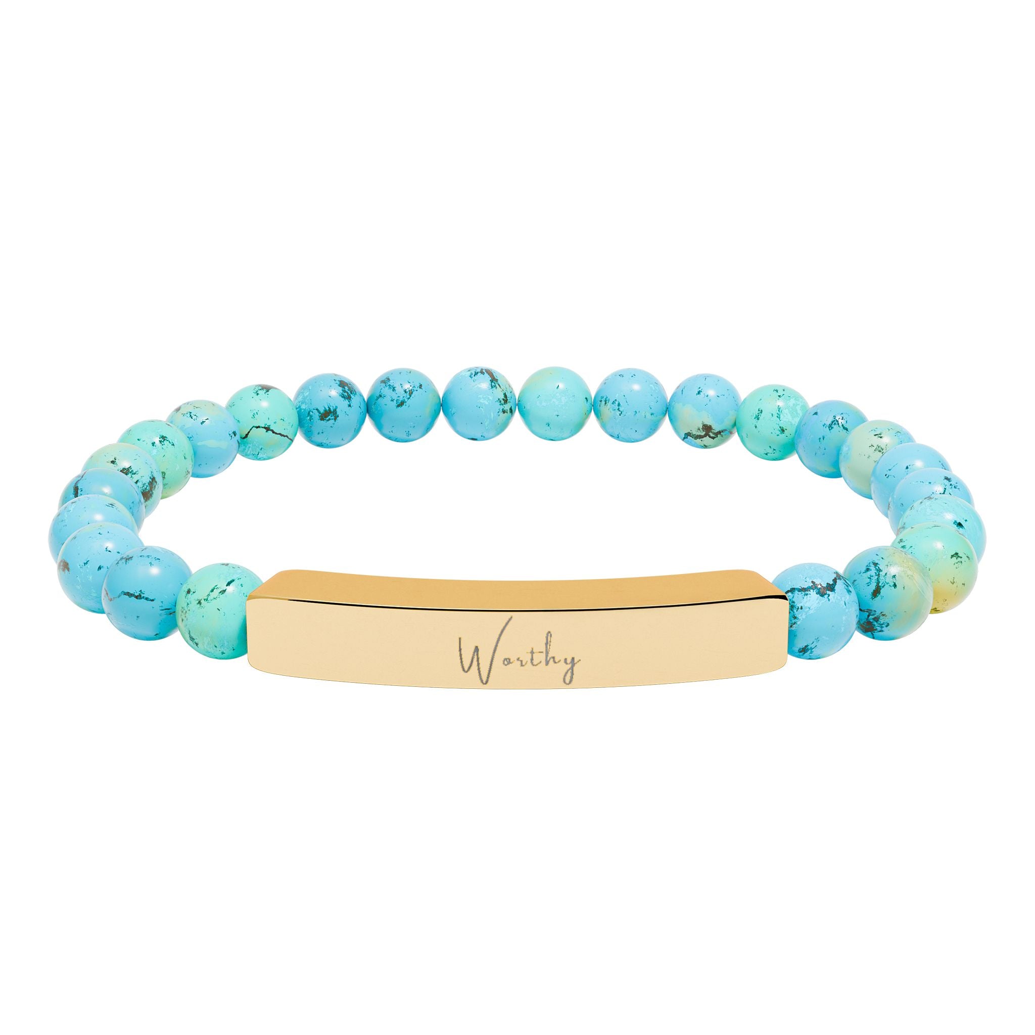 Natural Stone Stretch Bar Bracelet — Worthy