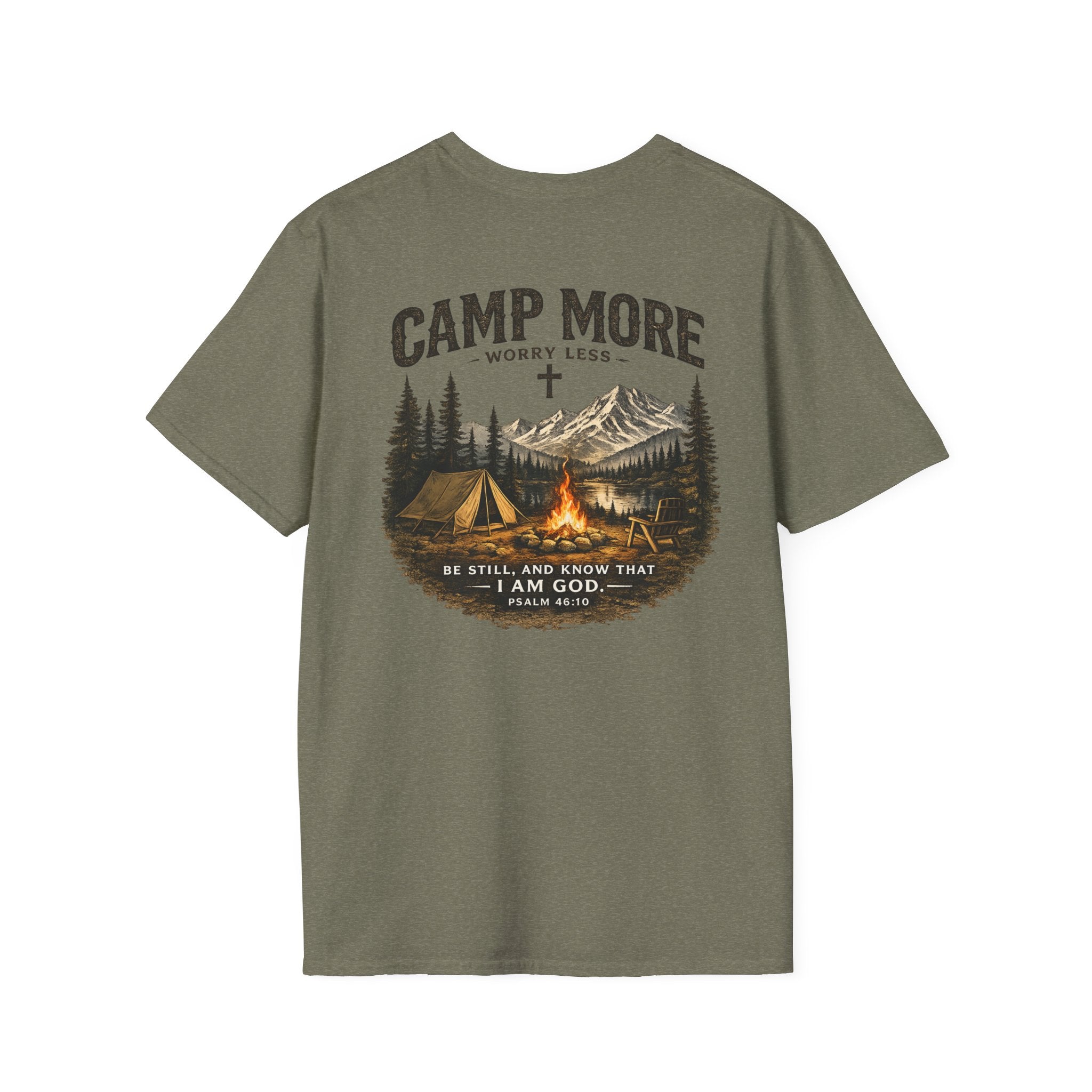 Camp More Worry Less T-Shirt - Psalm 46:10