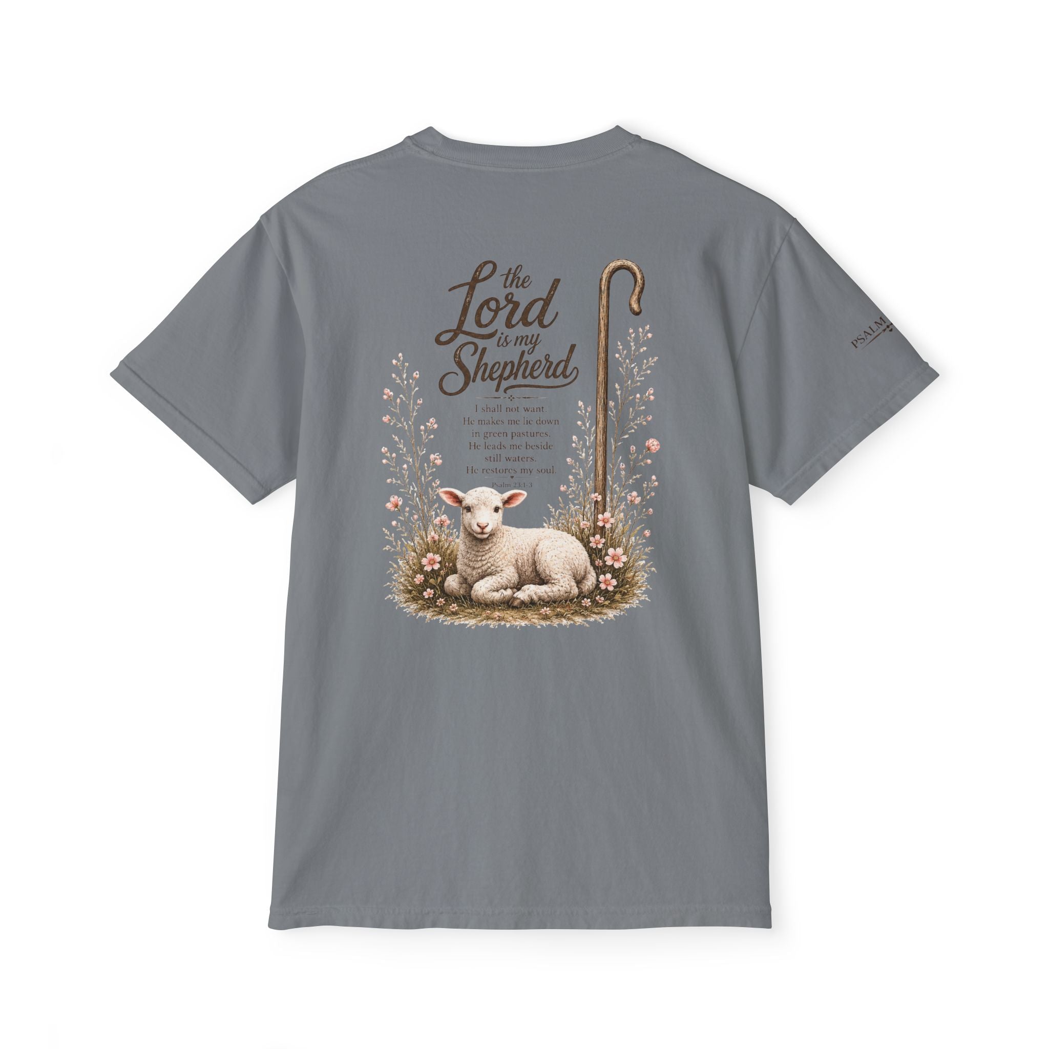 The Lord Is My Shepherd-Psalm 23:1-3  Graphic Tee with Pocket