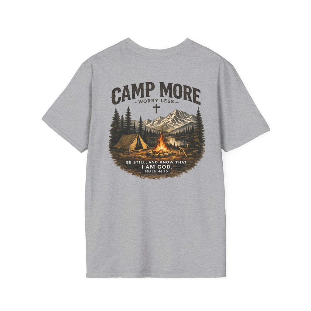 Camp More Worry Less T-Shirt - Psalm 46:10