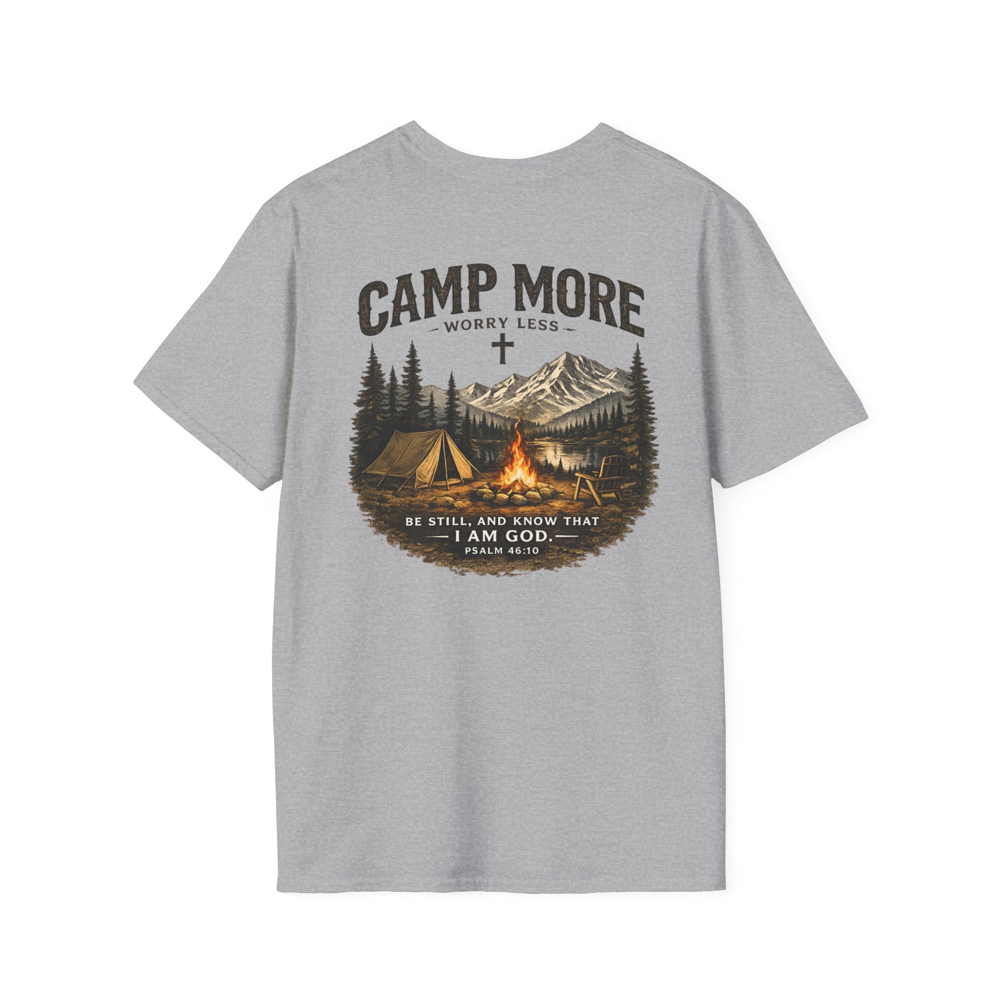 Camp More Worry Less T-Shirt - Psalm 46:10