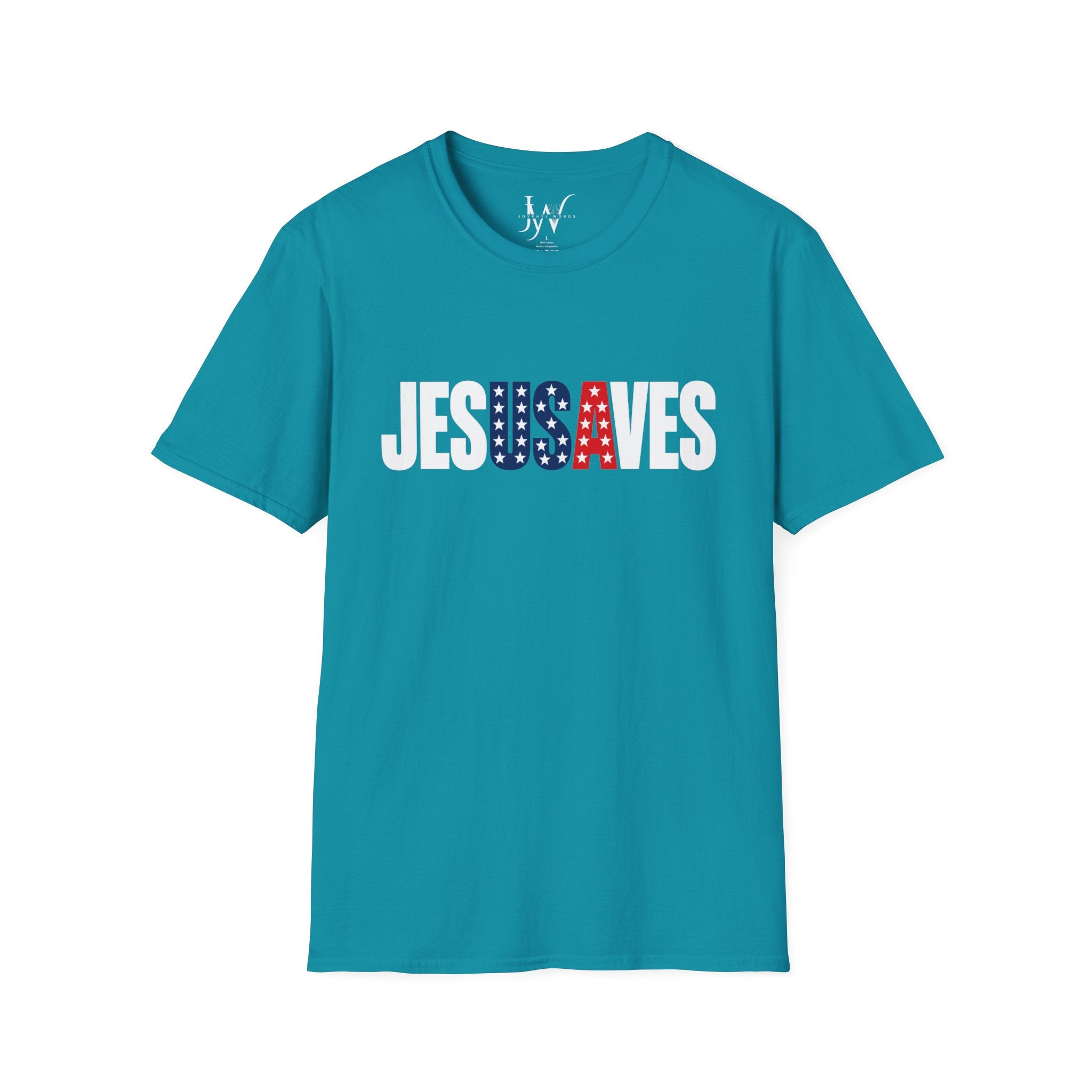 Jesus Saves Patriotic T-Shirt — American Flag Faith Tee