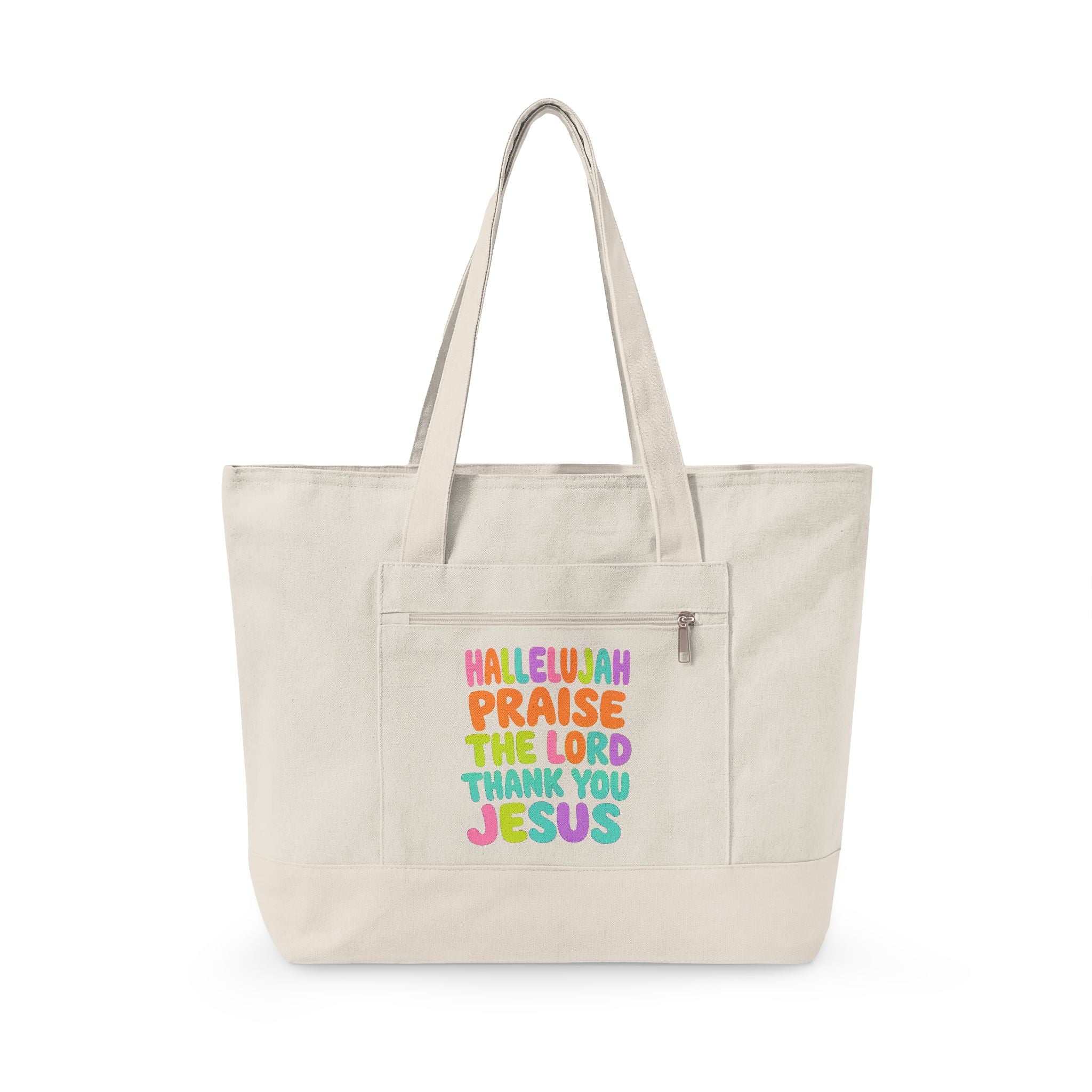 'Hallelujah Praise the Lord Thank You Jesus' Canvas Tote Bag